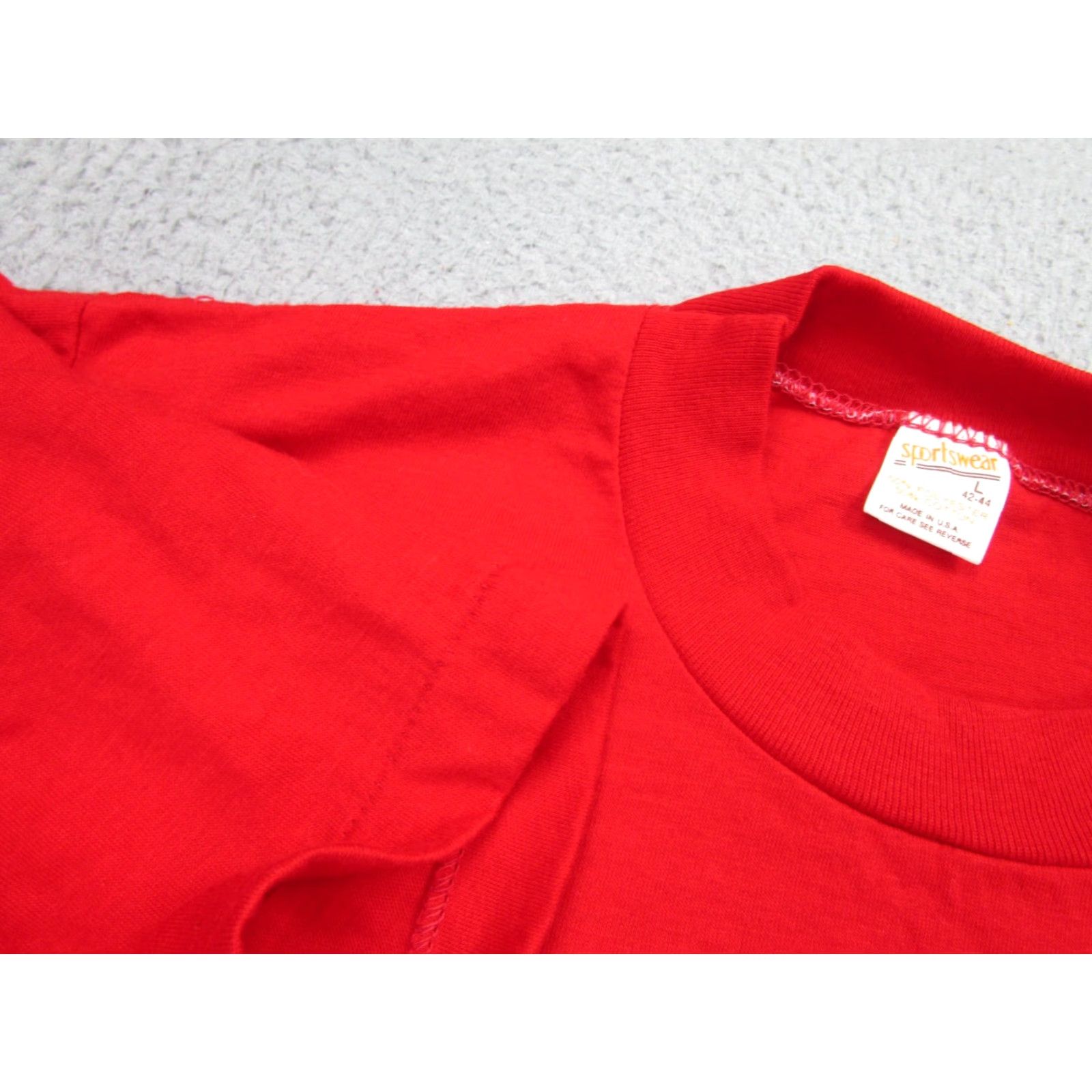 Vintage VINTAGE Sportswear Shirt Mens L red Graphic Print 70s 80s T‑Shirt Crew Neck Short Sleeve Vintage Cowboy Punk 70s People Men's Size US L / EU 52-54 / 3 - 5 Thumbnail