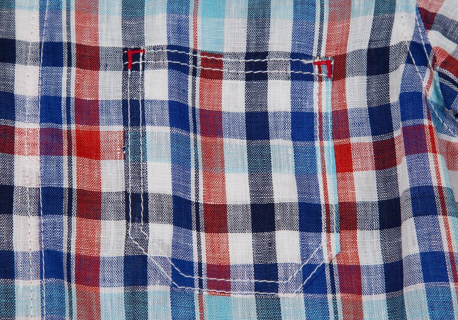 Junya Watanabe Linen Check Horizontal Collar Shirt in Blue and Red Size US S / EU 44-46 / 1 - 4 Thumbnail