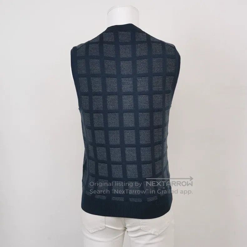 Hermes Hermes Wool Color-blocked Checkered Round Neck Sleeveless Size US M / EU 48-50 / 2 - 2 Thumbnail