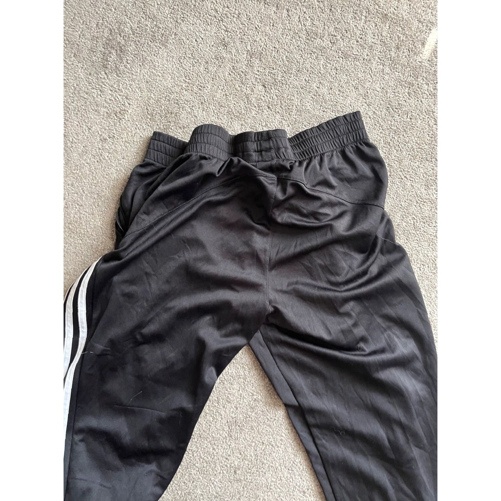 Adidas adidas Sweatpants Pants Mens L Black Stretch Ankle Zip Drawstring Pockets Regular City Outdoor Size US 33 - 4 Thumbnail