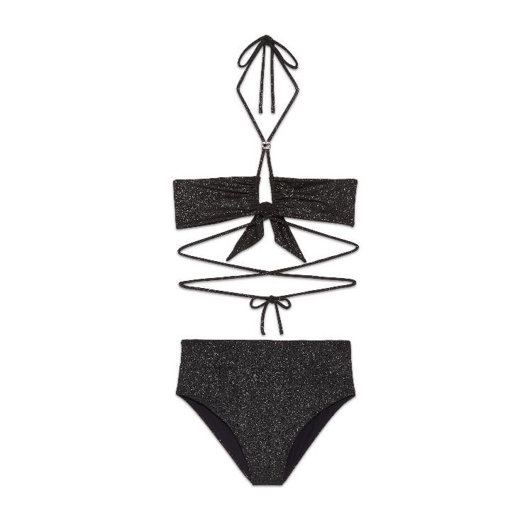 Gucci o1la5ras0526 Size: XS / Sparkling Jersey Bikini Set in Black Size ONE SIZE - 1 Thumbnail