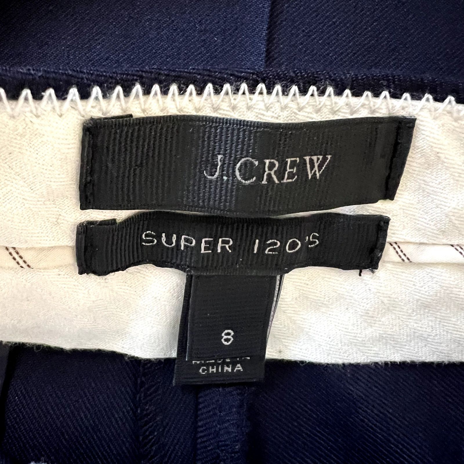 J.Crew New J. Crew Super 120's navy blue wool pants size 8 Size 30" / US 8 / IT 44 - 3 Thumbnail