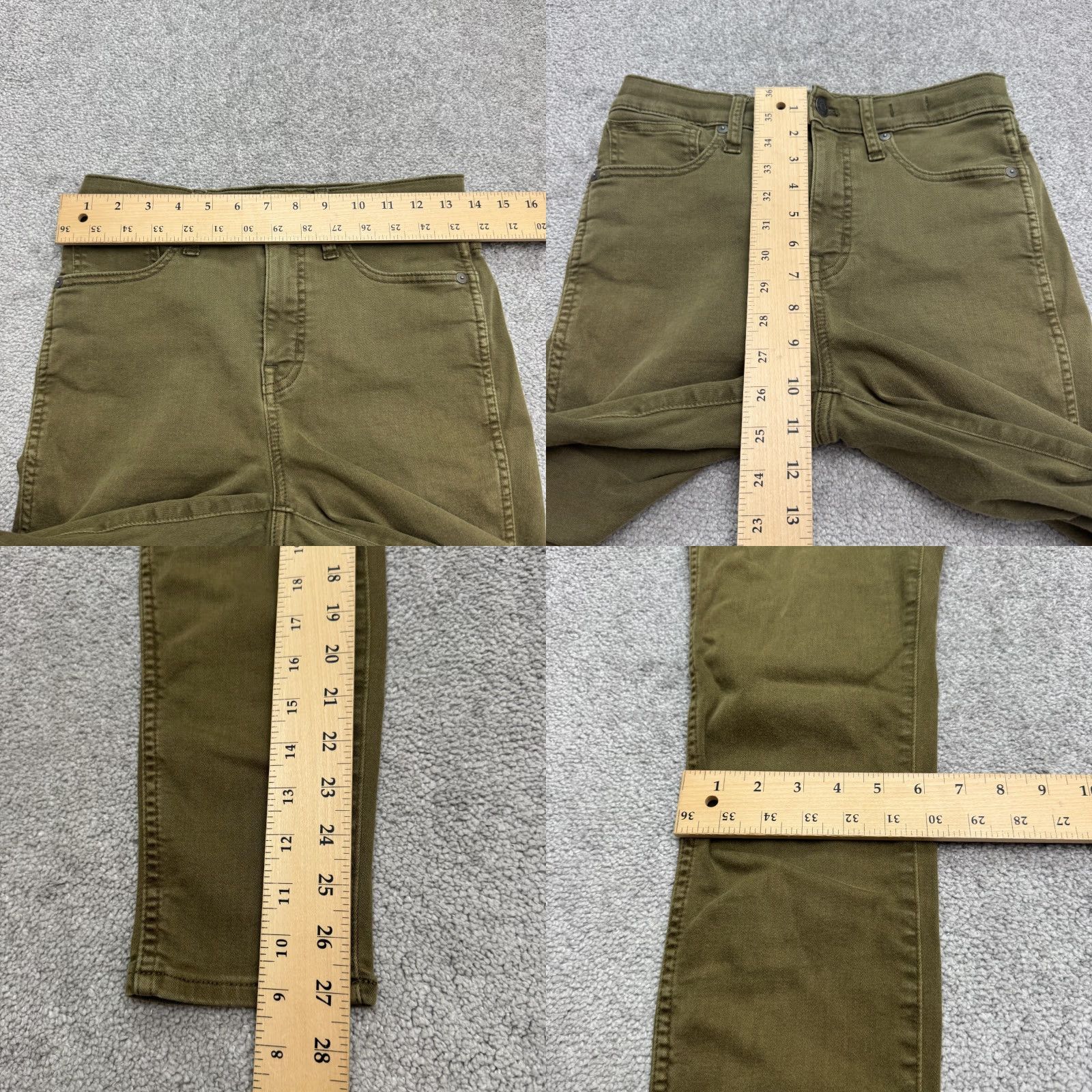 Madewell Madewell Jeans 10" High Rise Skinny Denim Womens 26 Olive Green Stretch Casual City Grunge Outdoor Size 26" / US 2 / IT 38 - 9 Thumbnail
