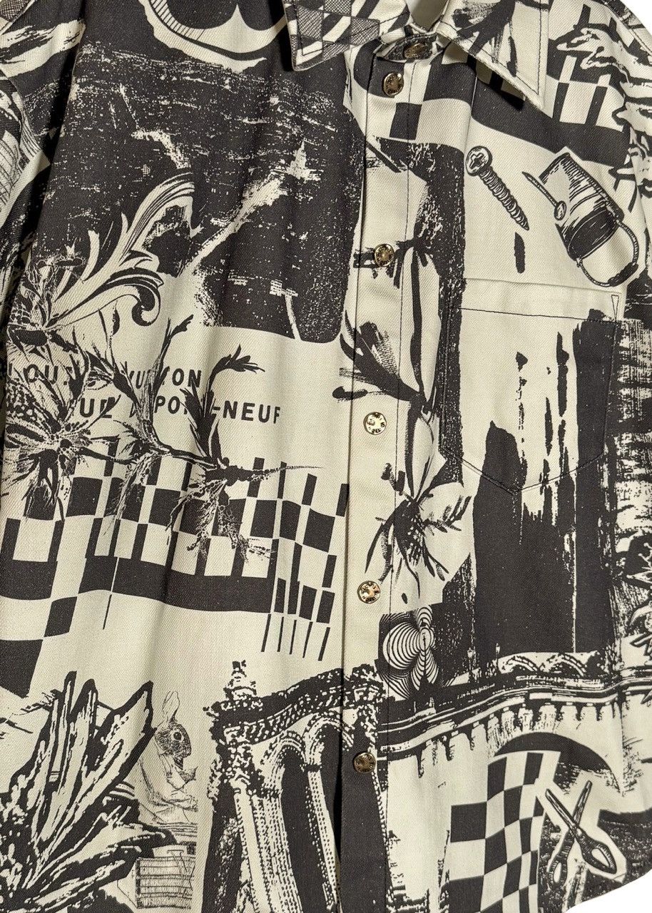 Louis Vuitton Louis Vuitton SS23 Black Ivory Pont-Neuf Graphic Denim Shirt Size US S / EU 44-46 / 1 - 4 Thumbnail