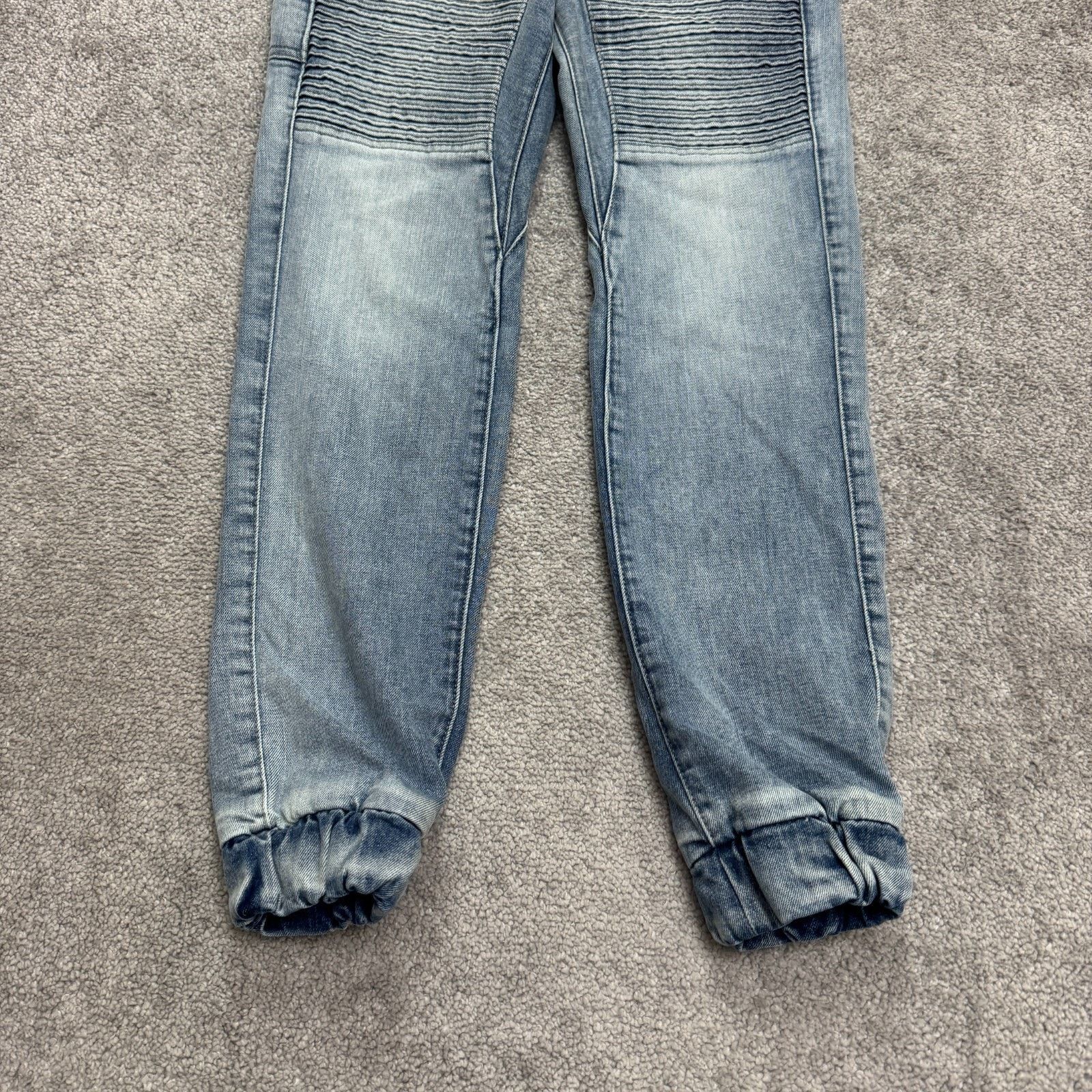 Saint Michael Saint Flight Jean Jogger Denim Mens 28 Blue Light Wash Biker Size US 28 / EU 44 - 5 Thumbnail