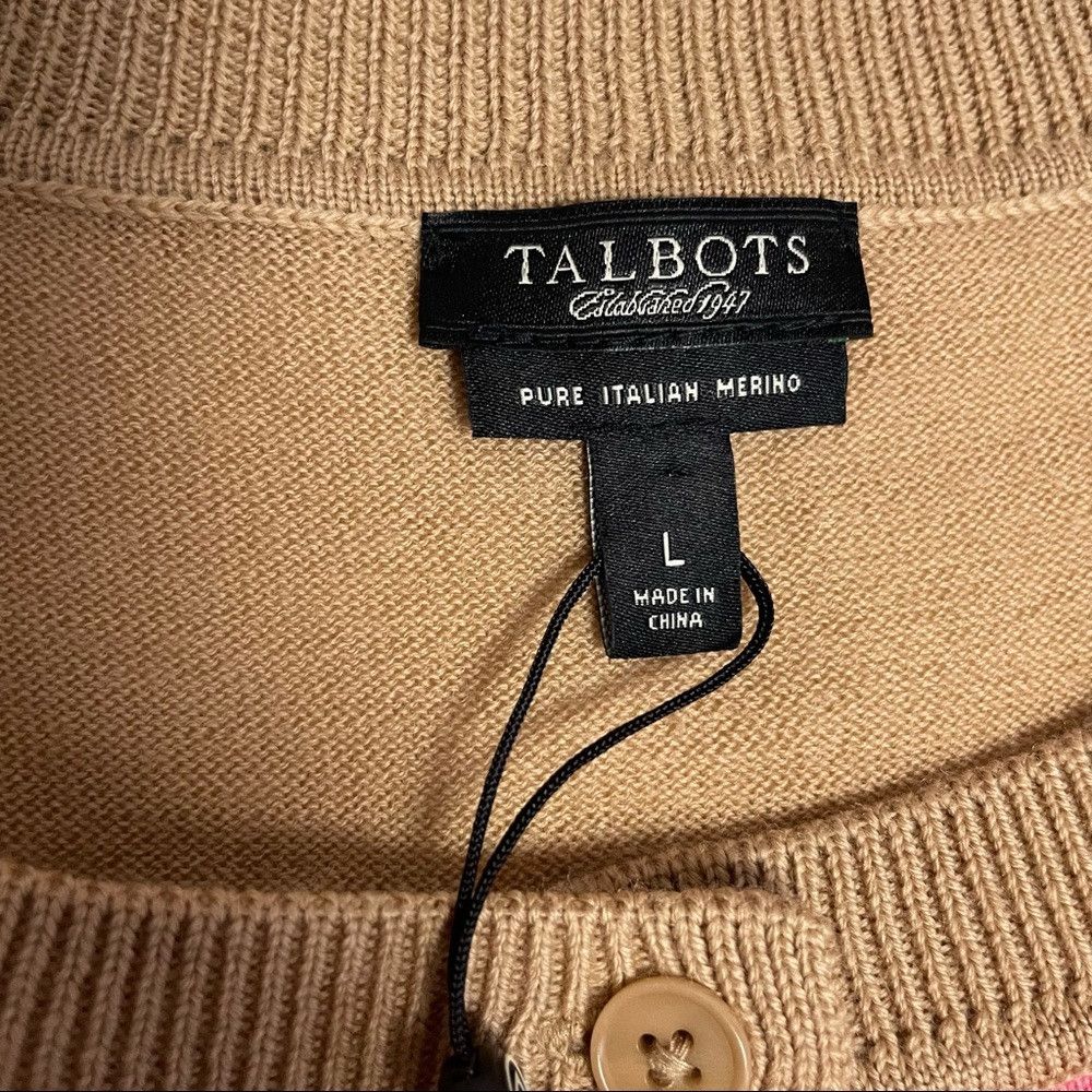 Talbots NWT New $99 Talbots Pure Italian Wool Colorblock Cardigan B Size L / US 10 / IT 46 - 8 Thumbnail