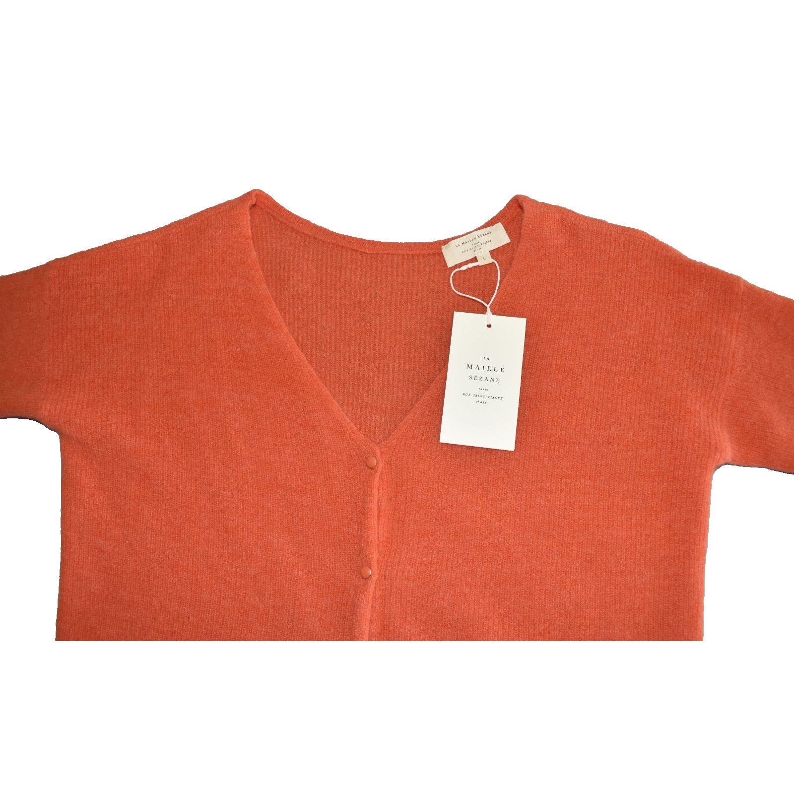 Sezane NWT LA MAILLE SEZANE Gilet Barry Mohair Alpaca Sweater Sz L Size L / US 10 / IT 46 - 5 Thumbnail