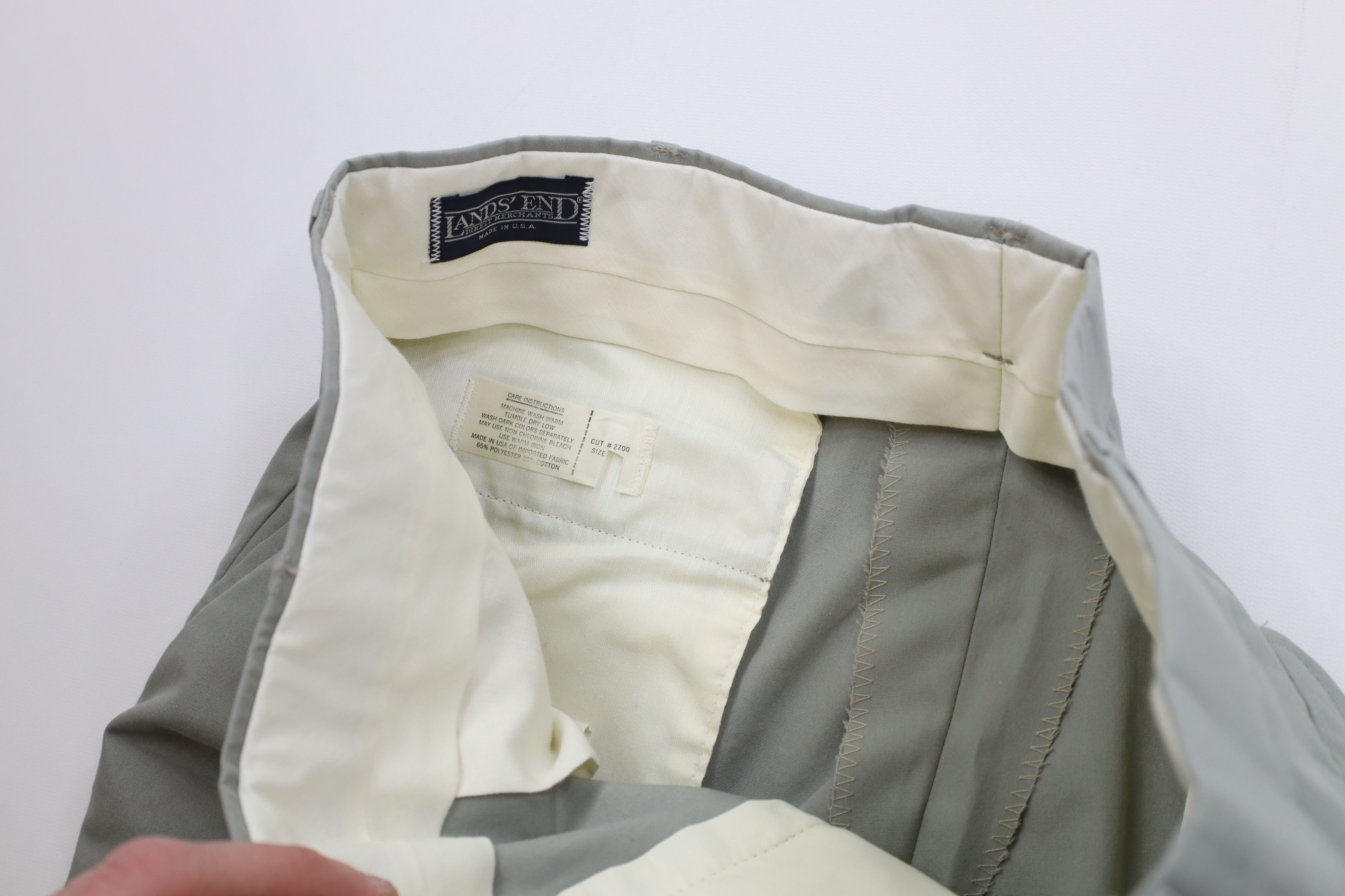 Lands' End Vintage 70s Lands End Wide Leg Chino Pants Light Green USA Size US 34 / EU 50 - 8 Thumbnail