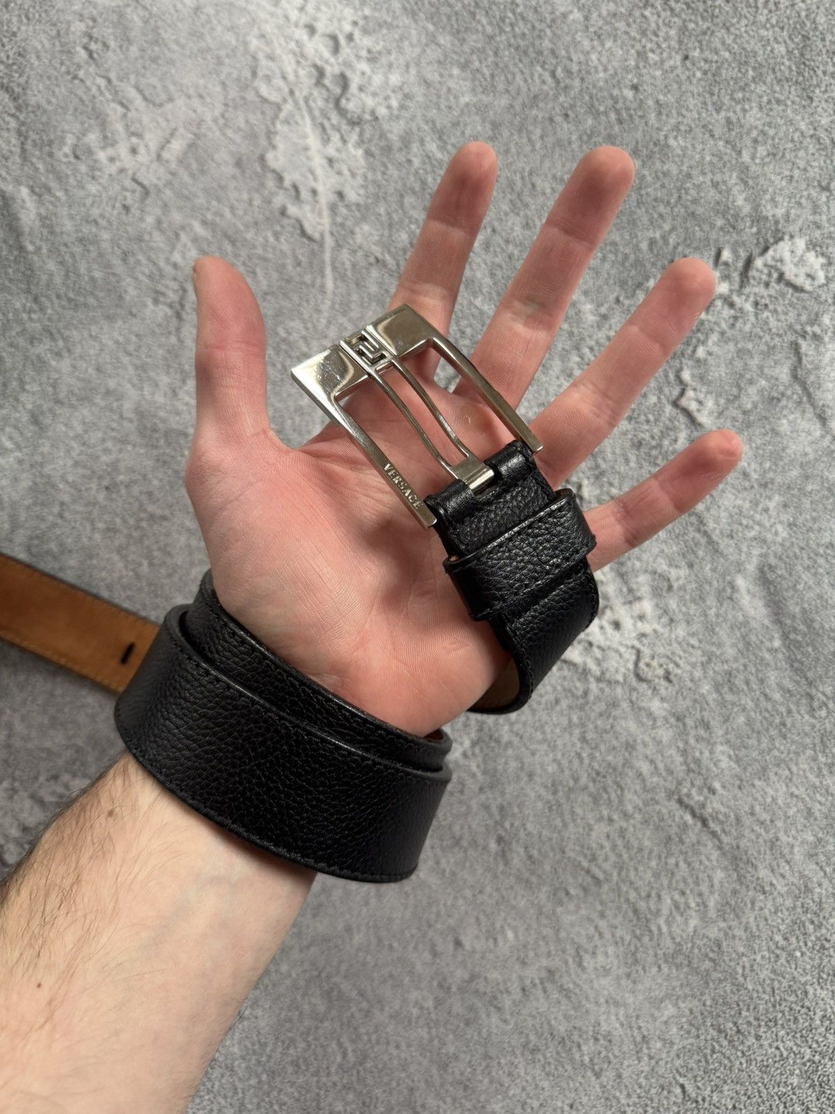 Versace × Versace Jeans Couture Versace black Avantgarde leather belt old money classic Size ONE SIZE - 2 Thumbnail