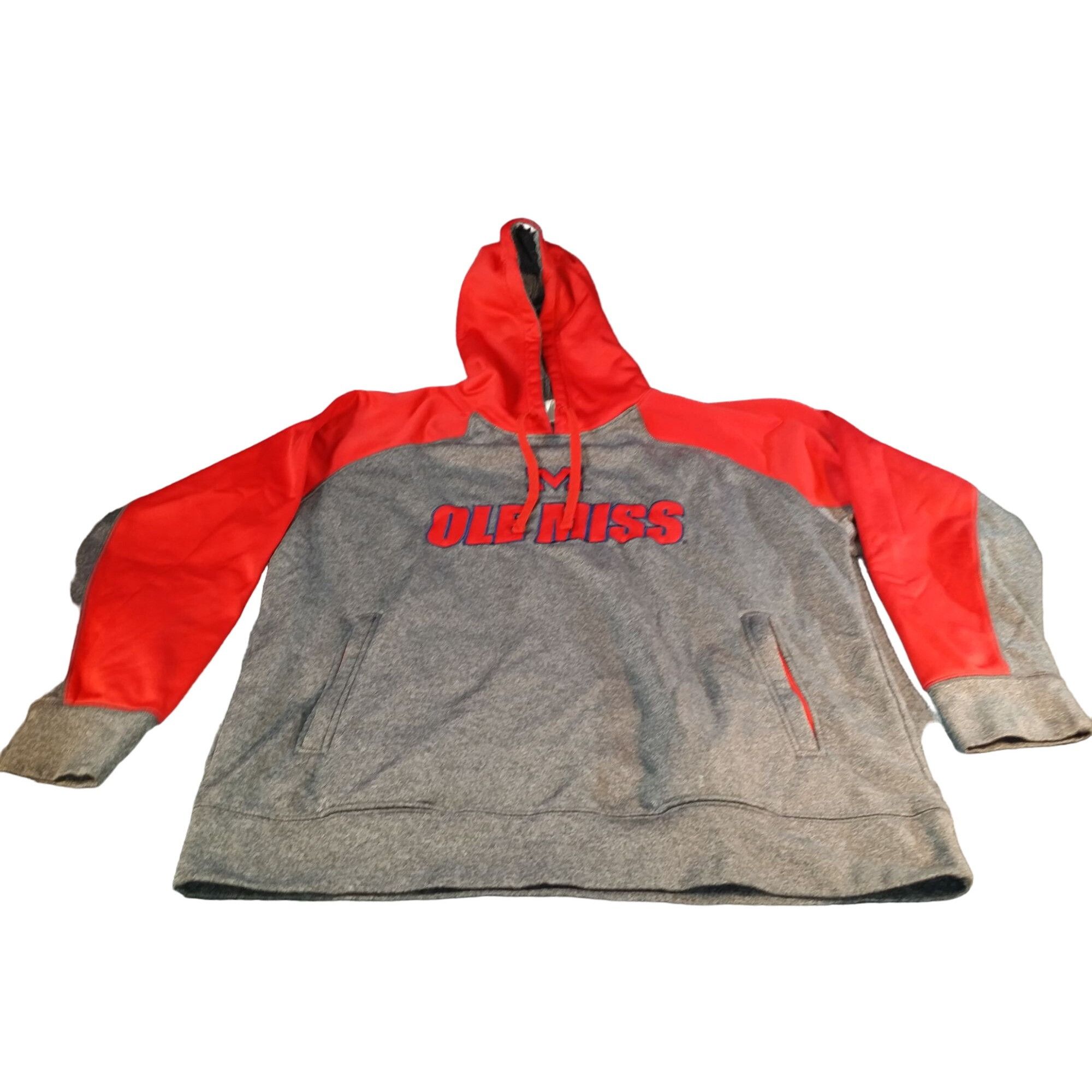 NCAA Ole Miss Rebels Hoodie Men Sz XL Gray Red Pullover Embroider Size US XL / EU 56 / 4 - 1 Thumbnail