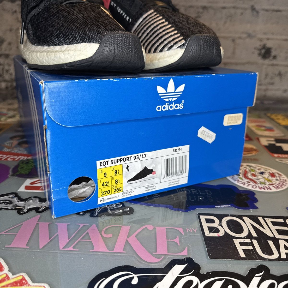 Adidas Adidas EQT Support 93/17 Core Black Turbo Red Size 10 Used Size US 9 / EU 42 - 7 Thumbnail