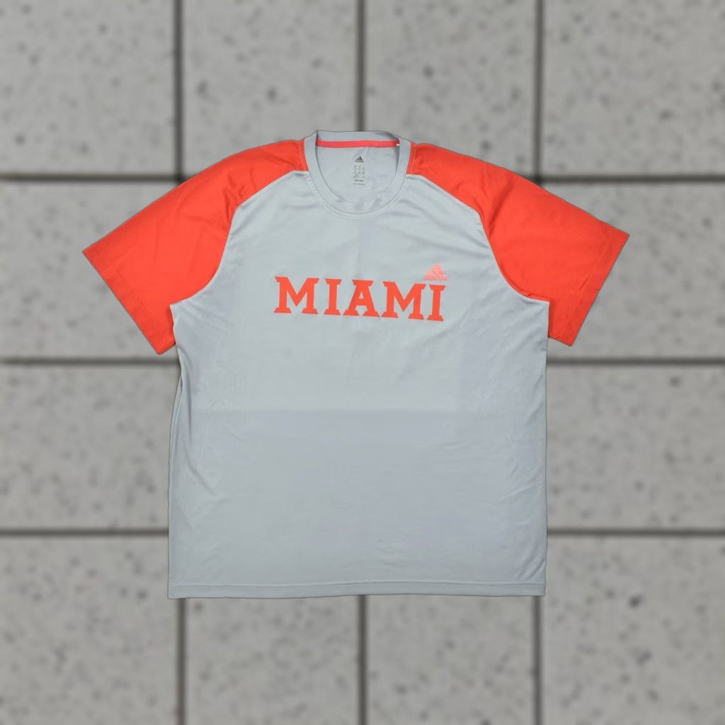 Adidas Adidas Climalite Miami Hurricanes #37 T-Shirt Men 2XL Grey Red Raglan Athletic Size US XXL / EU 58 / 5 - 1 Thumbnail