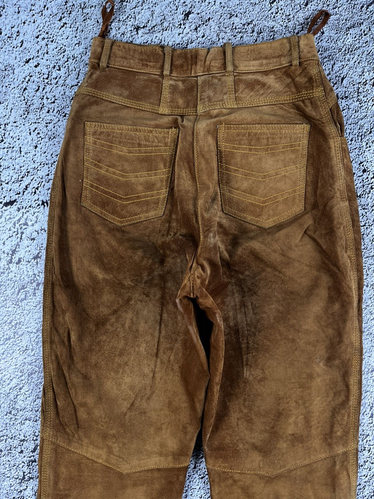 Leather Vintage Y2K retro style suede leather pants avantgarde Size 28" / US 6 / IT 42 - 9 Thumbnail