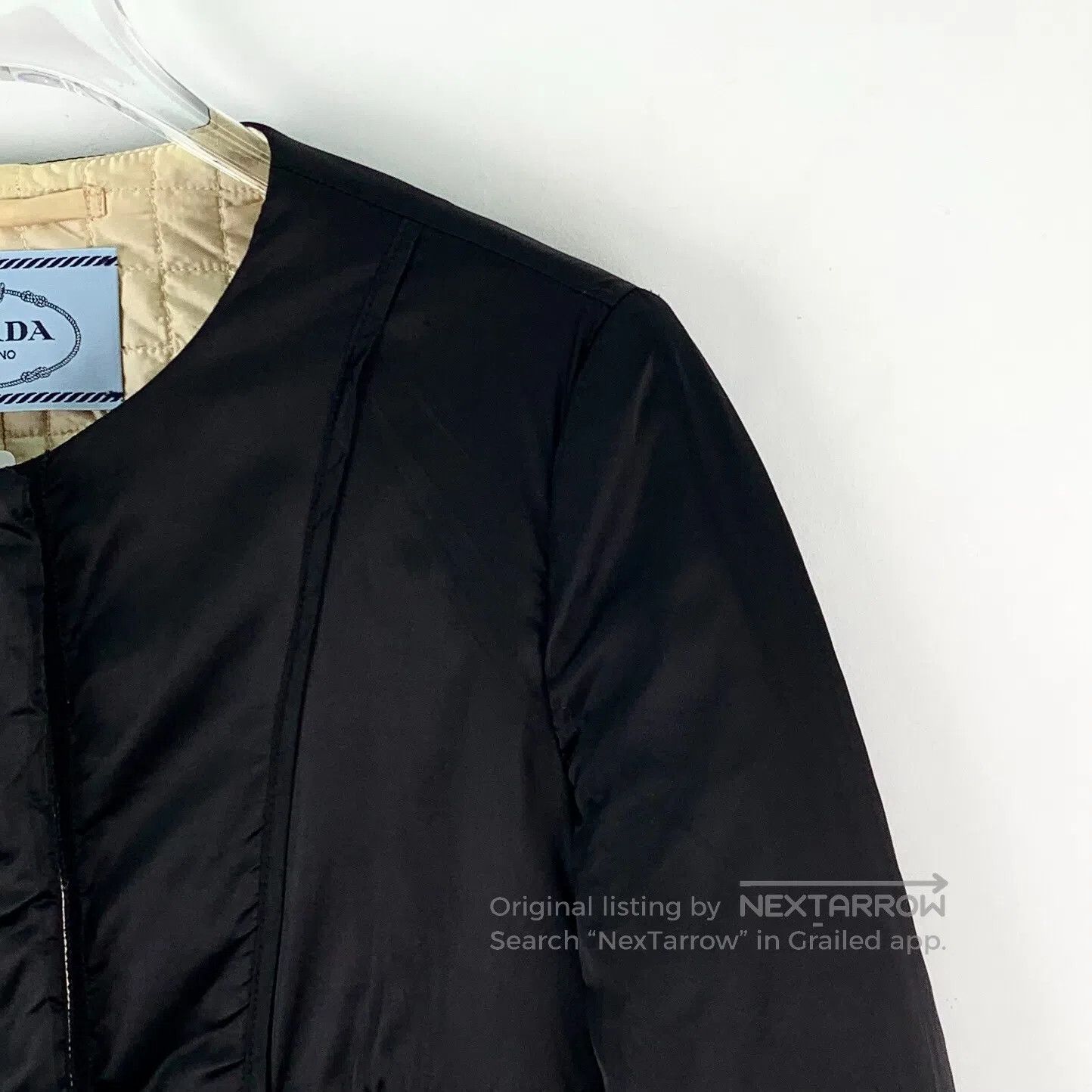 Prada Prada Black small triangular logo leather collar long-slee Size XS / US 0-2 / IT 36-38 - 3 Thumbnail