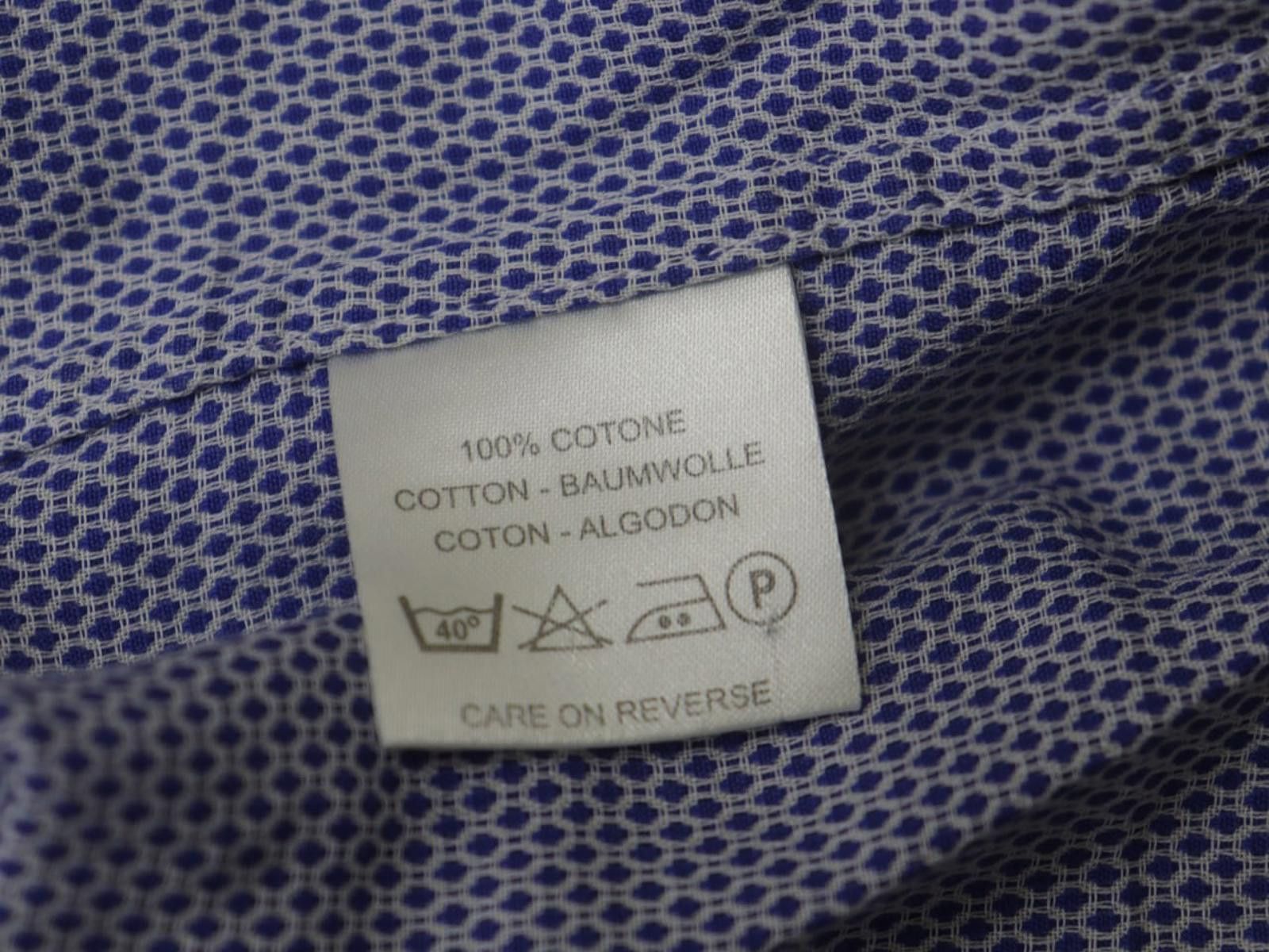 Designer Boggi Milano Blue Geometric Button-Up Shirt Size 38 Size US M / EU 48-50 / 2 - 11 Thumbnail