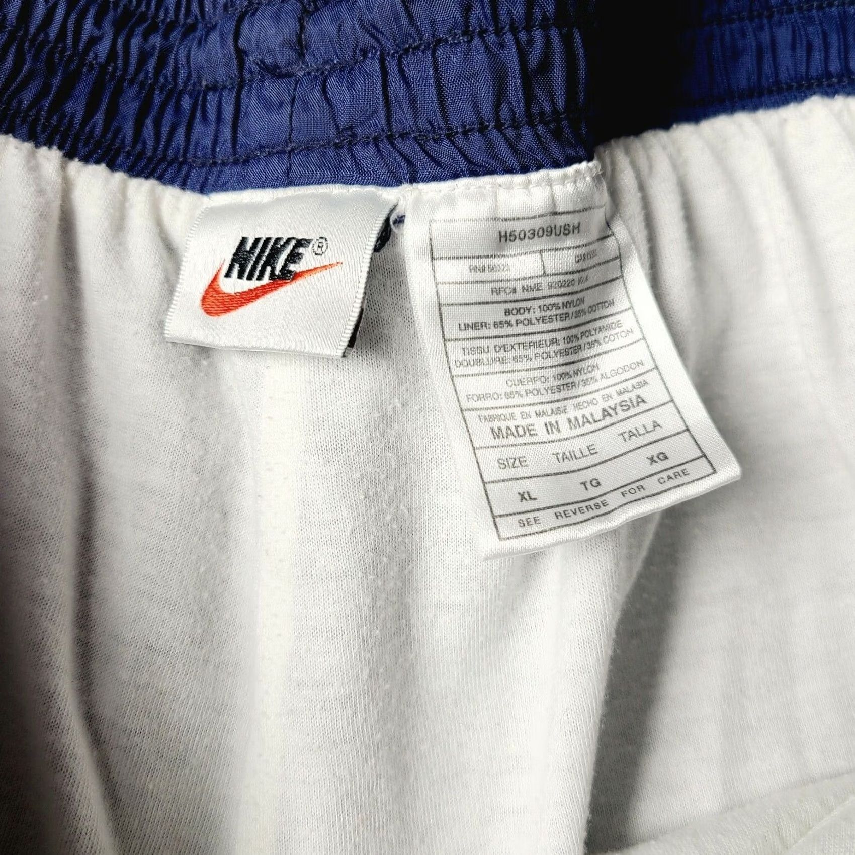 Nike VINTAGE Nike Track Pants Mens XL Blue Nylon Lined 90s Basketball Pant Zip Pocket Pockets Size US 36 / EU 52 - 3 Thumbnail