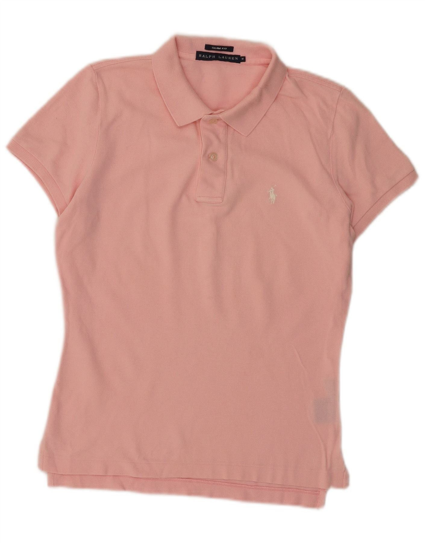 Ralph Lauren Womens Slim Fit Polo Shirt UK 12 Medium Pink Size XS / US 0-2 / IT 36-38 - 1 Thumbnail