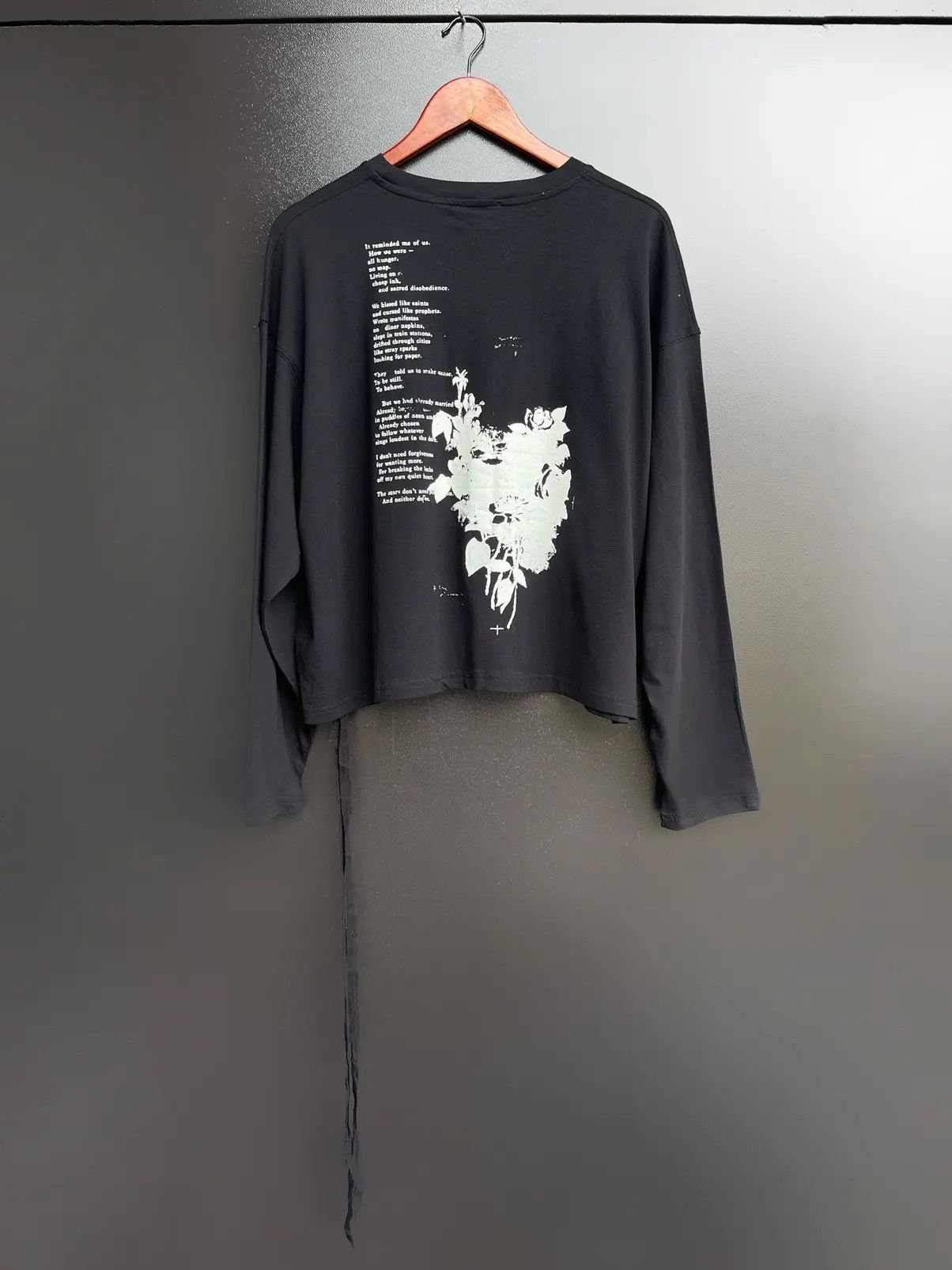トップス ANN DEMEULEMEESTER archive long T-shirt Ann Demeulemeester Archive 2009 two tones long sleeves tee | Grailed
