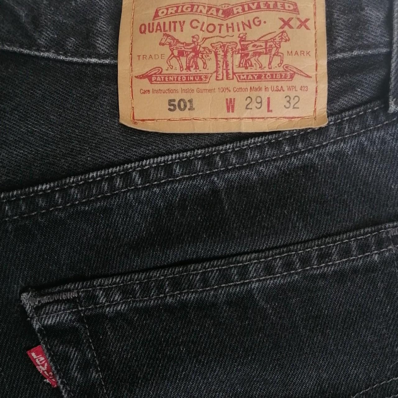 Levi's Vintage Levi's 501 USA Made 90s black Size US 29 - 3 Thumbnail