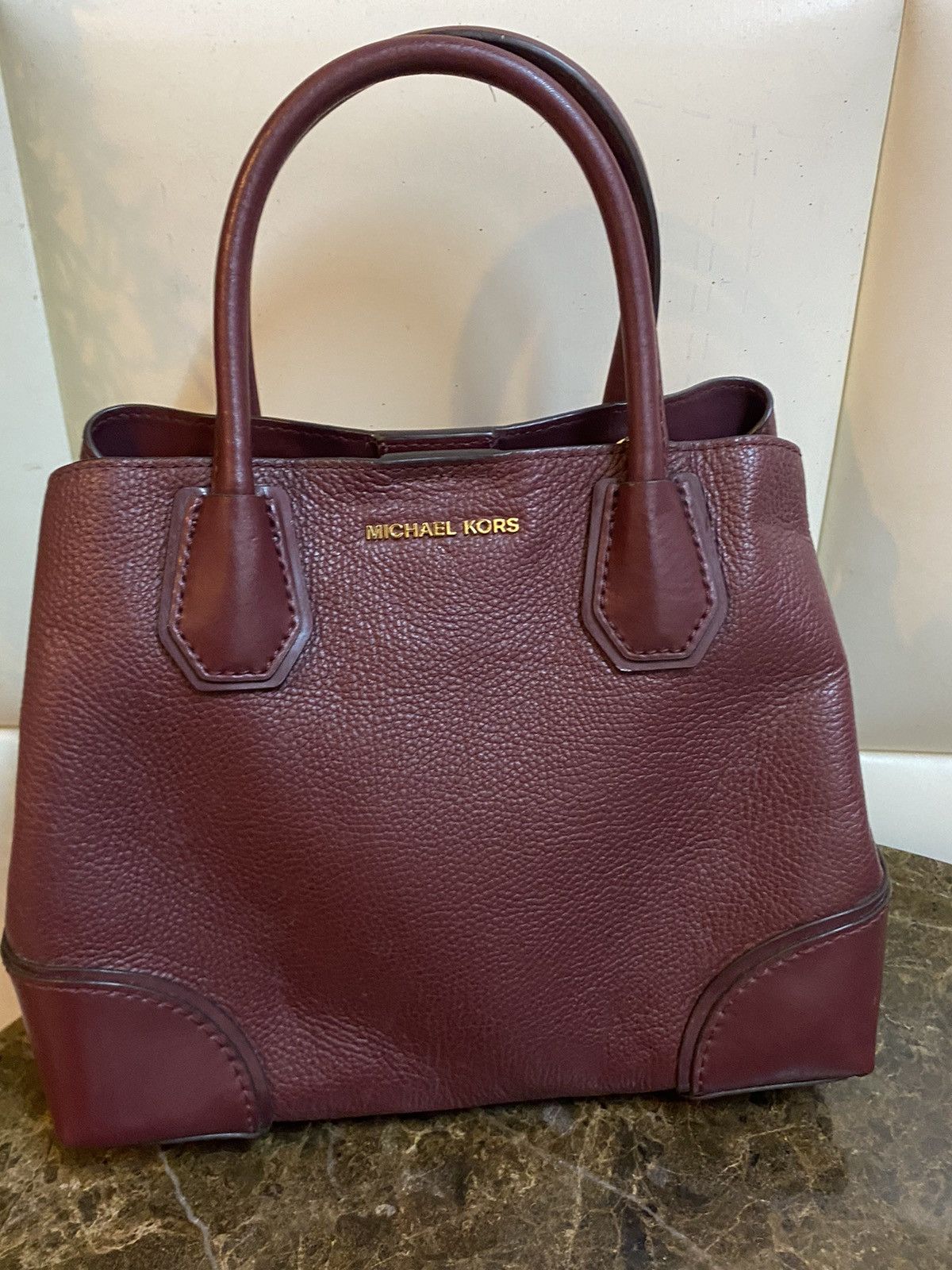 Michael Kors MICHAEL KORS MERCER GALLERY MEDIUM LEATHER SATCHEL - OXBLOOD Size ONE SIZE - 4 Thumbnail