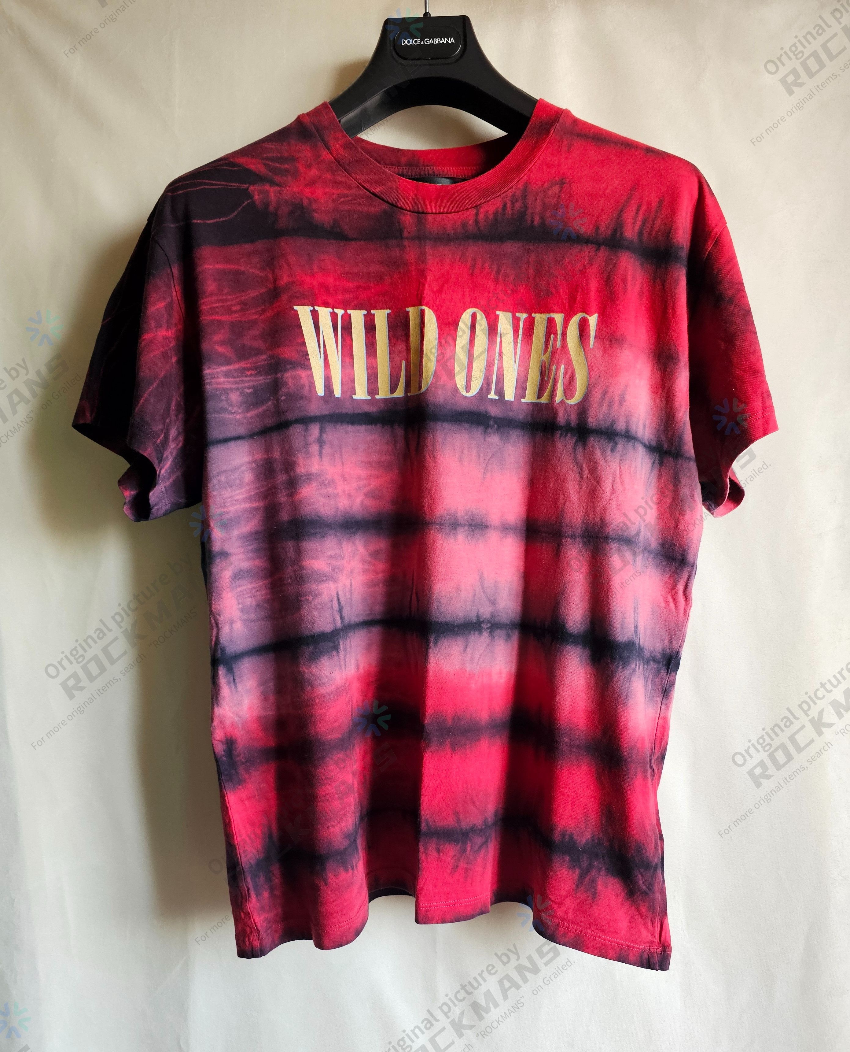 Amiri Wild Ones Oversize T-shirts in Red & Gold Size S