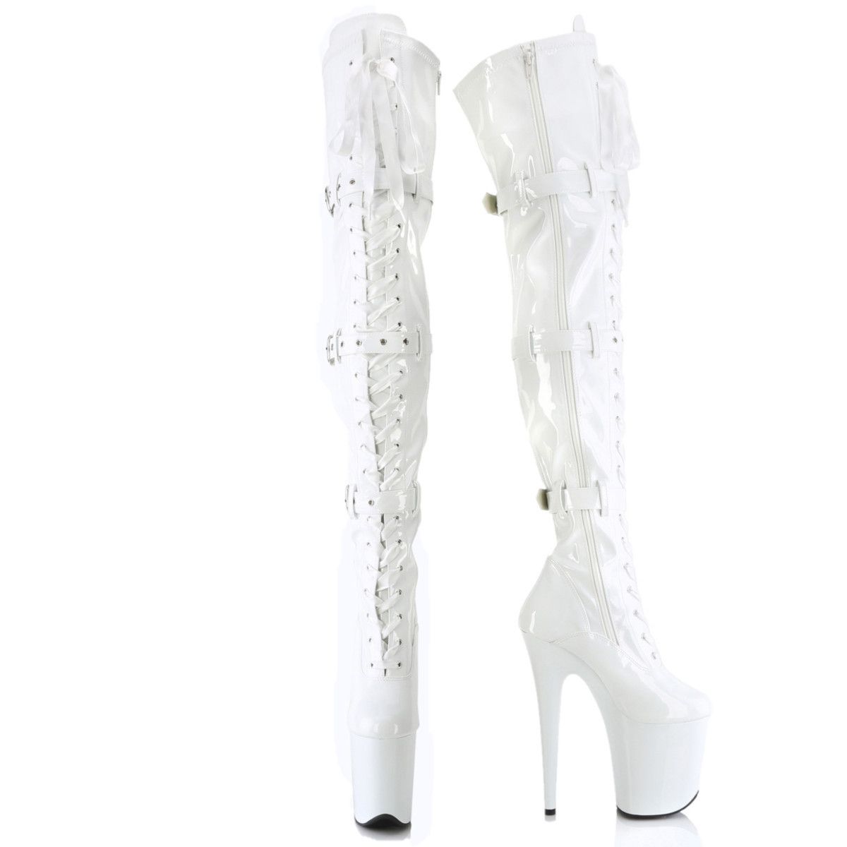 Other Flamingo 3028 Triple Buckle Thigh High 4" Platform Boot 8" H Size US 7 / IT 37 - 5 Thumbnail