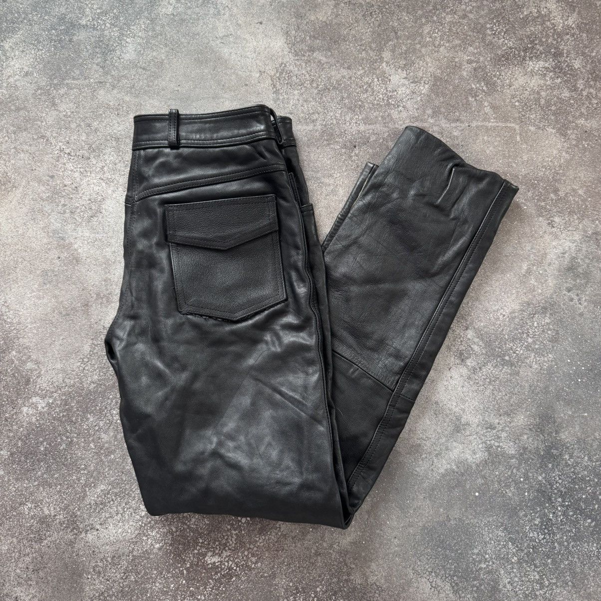 Japanese Brand Vintage Moto Racing Black Leather Pants Size US 30 / EU 46 - 2 Thumbnail