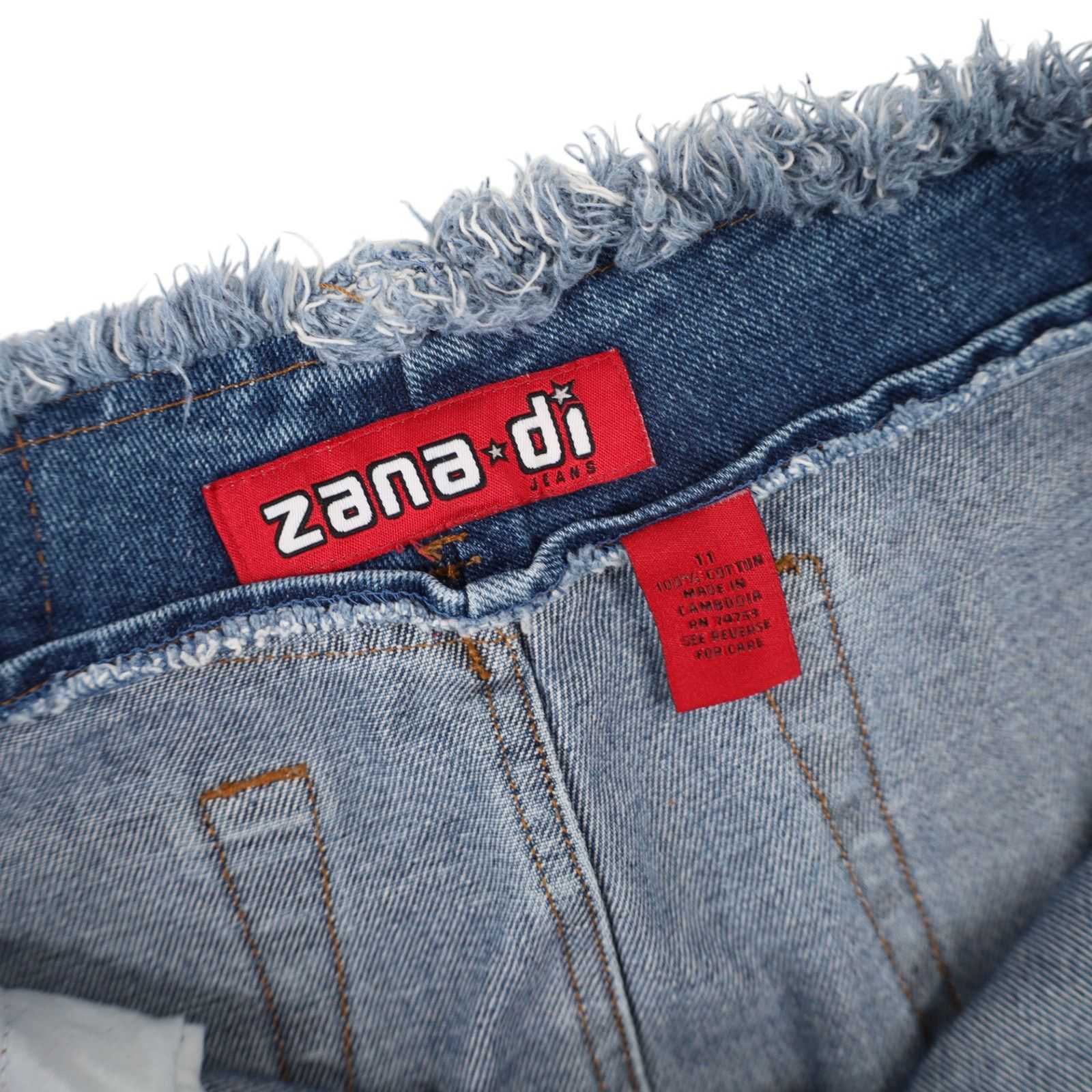 Vintage Vintage Y2k Zana Di Denim Frayed Edge Maxi Skirt Size 32" / US 10 / IT 46 - 8 Thumbnail