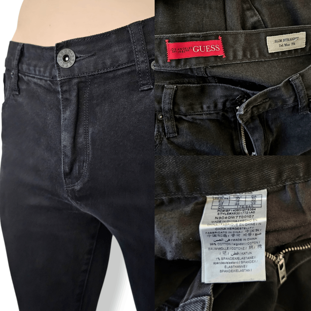 Guess GUESS Black Slim Straight Del Mar Fit Jeans Size 33x32 Size US 33 - 8 Thumbnail