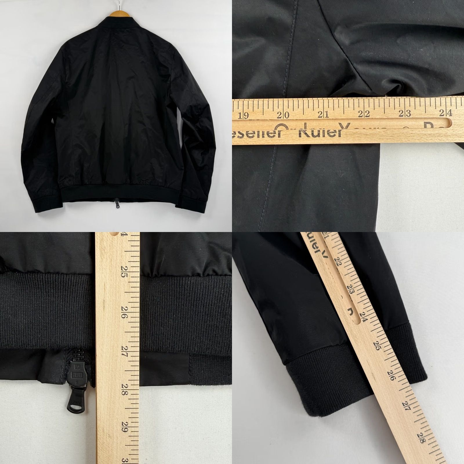 John Varvatos John Varvatos USA Mens Large Bomber Jacket Full Zip Black Nylon Cotton Size US L / EU 52-54 / 3 - 9 Thumbnail