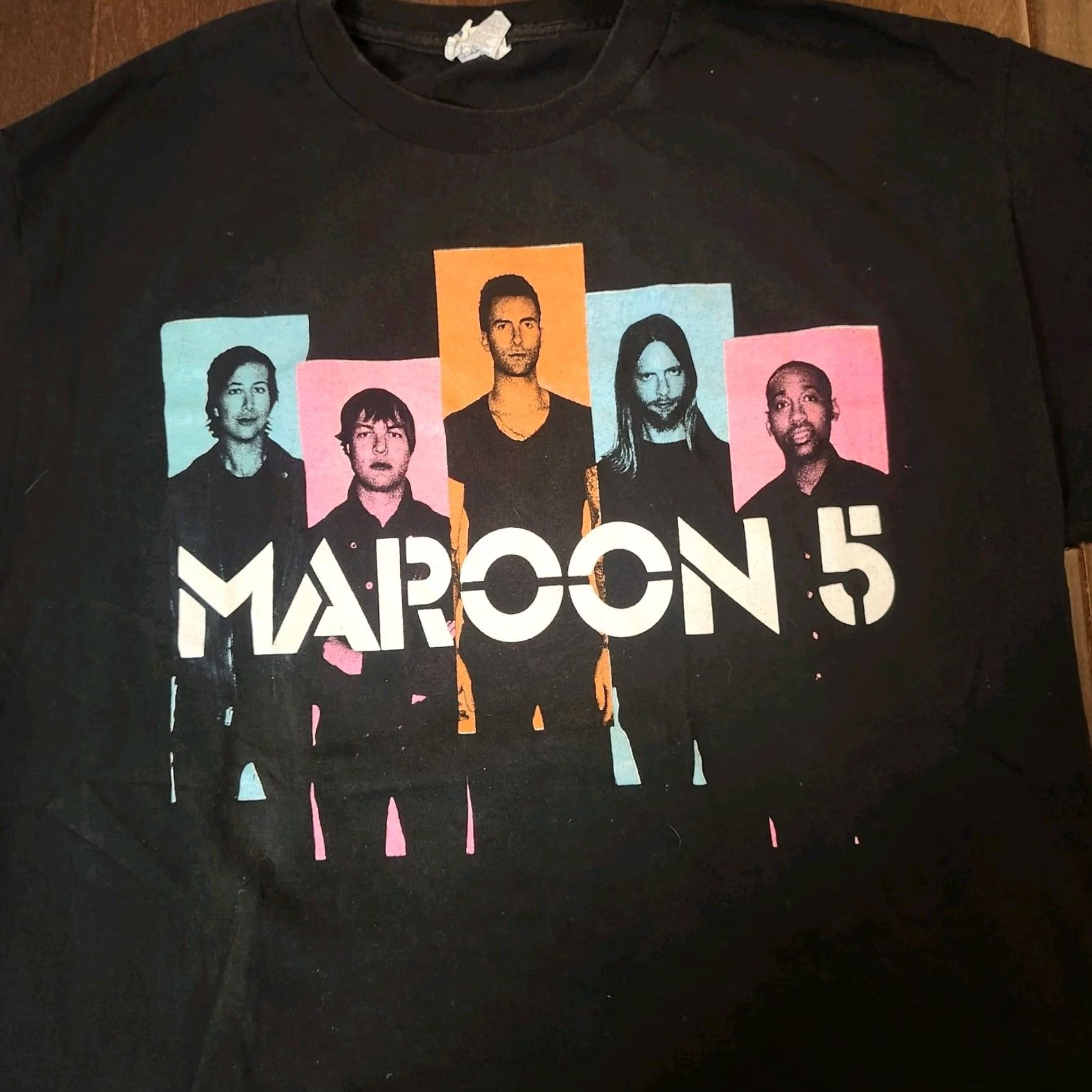 Doublet Maroon 5 Band Mens Black T-Shirt L Crew Neck Short Sleeve Double-Sided Logo 2013 Tour Neon Trees Owl City Concert Sz L Mens Size US L / EU 52-54 / 3 - 3 Thumbnail