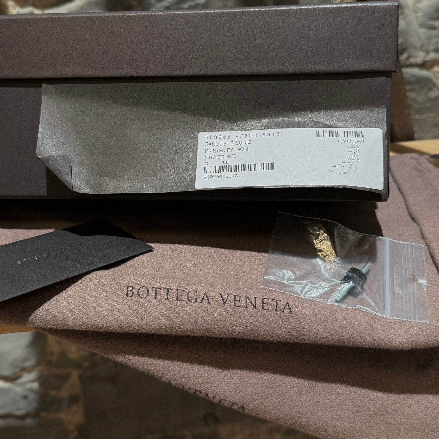 Bottega Veneta Bottega Veneta Brown Python Embossed The Spiral Sandals Size US 5 / IT 35 - 12 Thumbnail