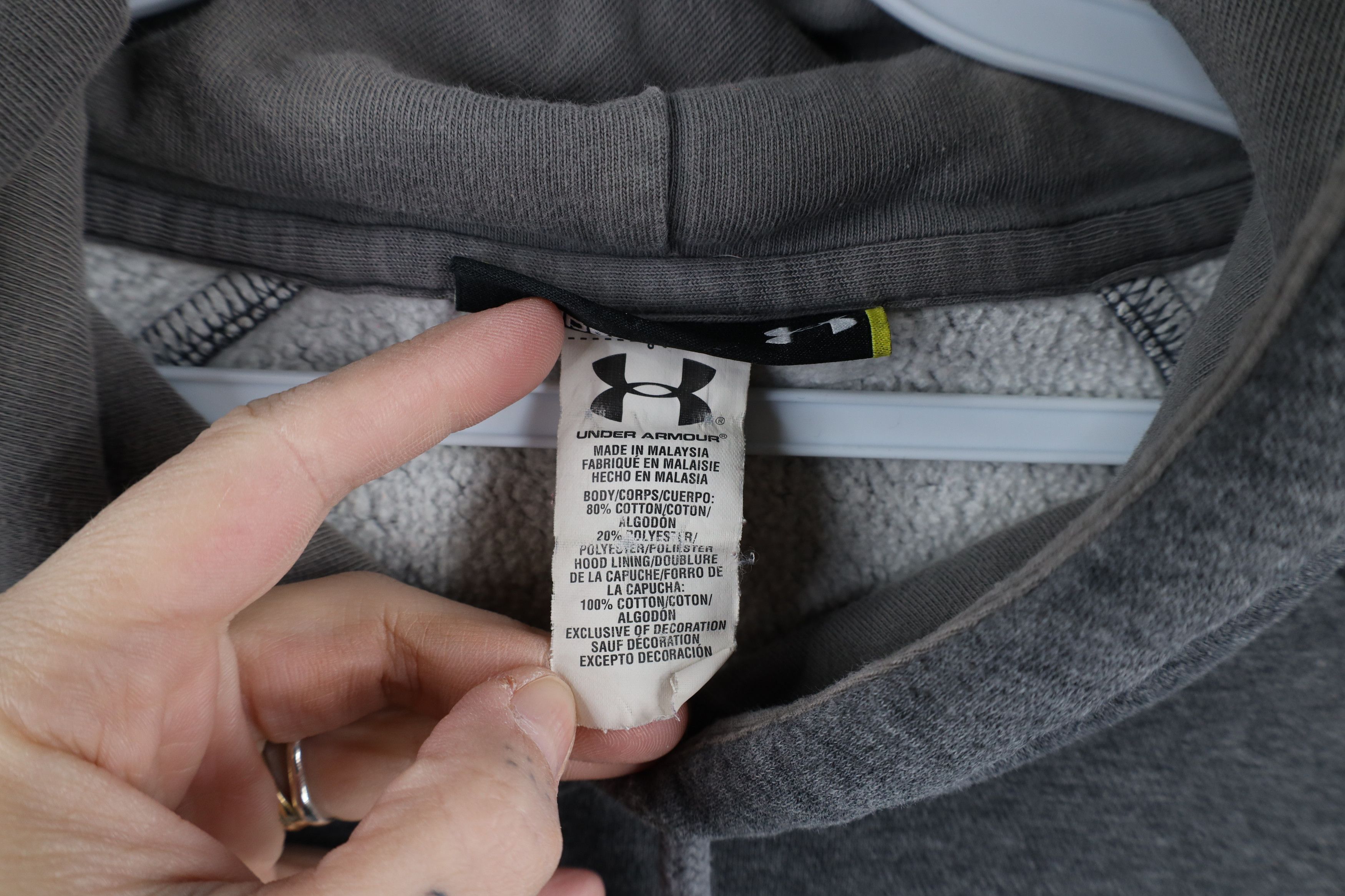 Under Armour × Vintage Vintage Y2K Under Armour Loose Fit Hoodie Sweatshirt Gray Size US L / EU 52-54 / 3 - 8 Thumbnail
