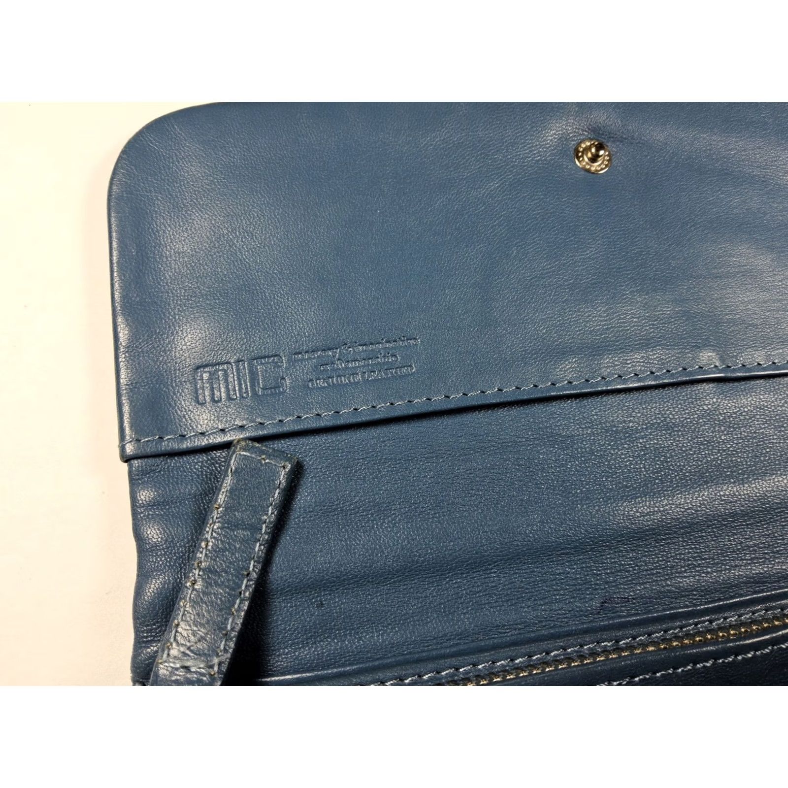 Vintage MIC Wallet Women Blue Leather Full Size Leather Wallet Snap RF 7.5x4 Size ONE SIZE - 7 Thumbnail