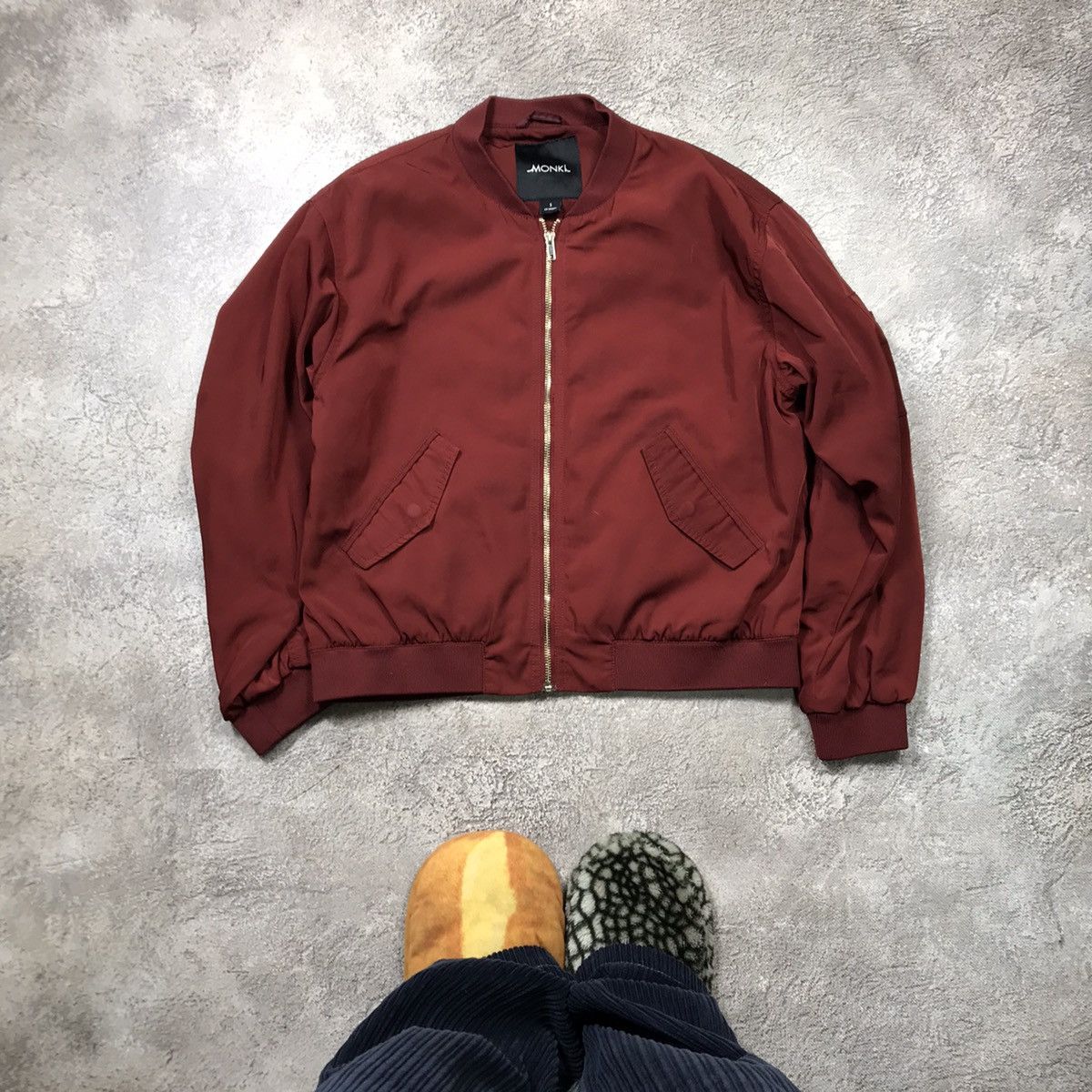 Vintage Vintage 90s Burgundy Bomber Jacket Streetwear Y2K Baggy M Size M / US 6-8 / IT 42-44 - 1 Thumbnail