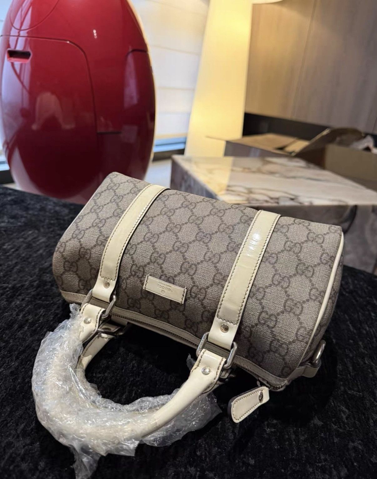 Gucci Gucci Vintage Monogram 25cm Mini Boston Bowling Bag J36 Size ONE SIZE - 3 Thumbnail