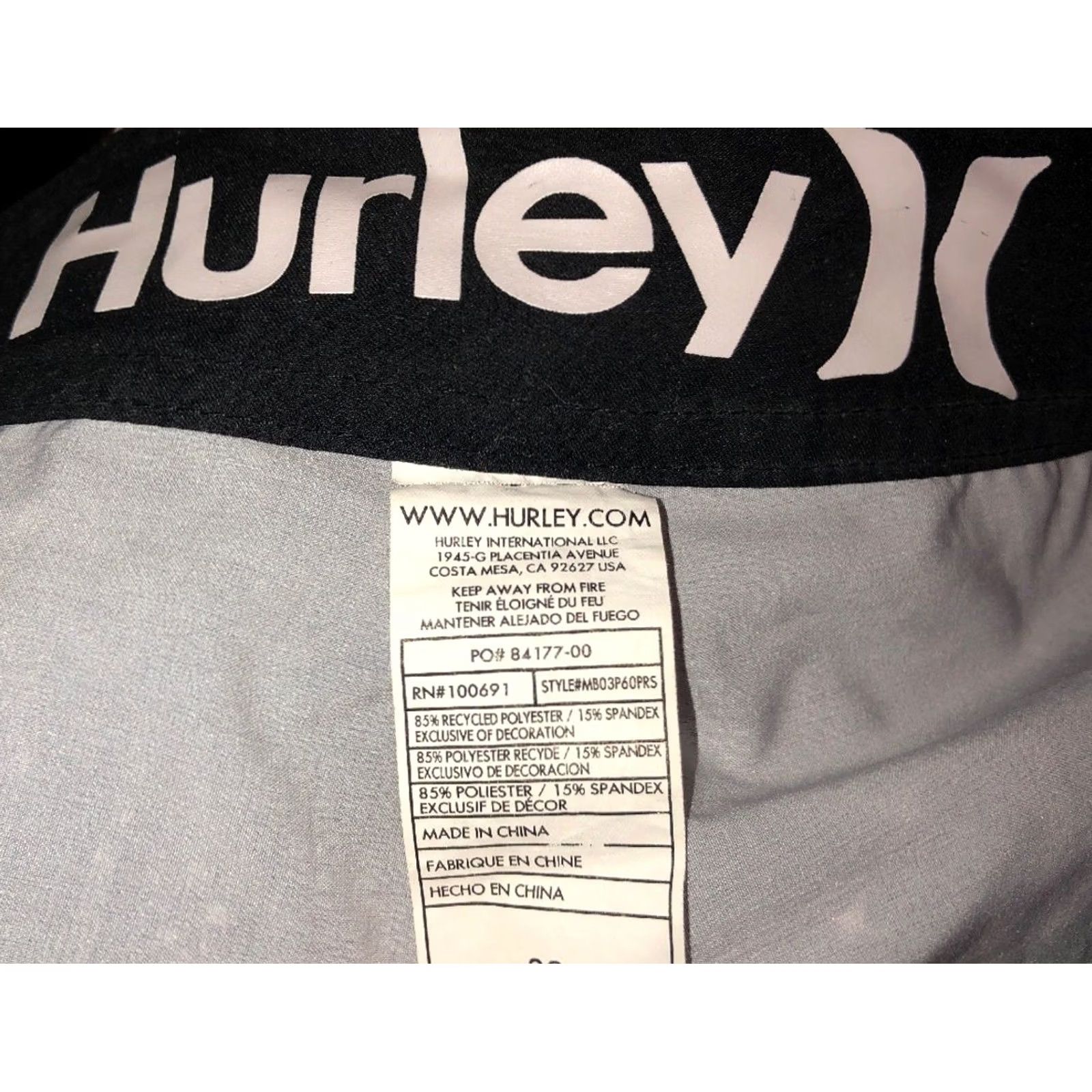 Hurley Hurley Phantom Mens Black/Gray Summer Board Shorts 32 Mens Bottom Swim Bottom Board Shorts Black/Gray 90s? Size US 32 / EU 48 - 7 Thumbnail