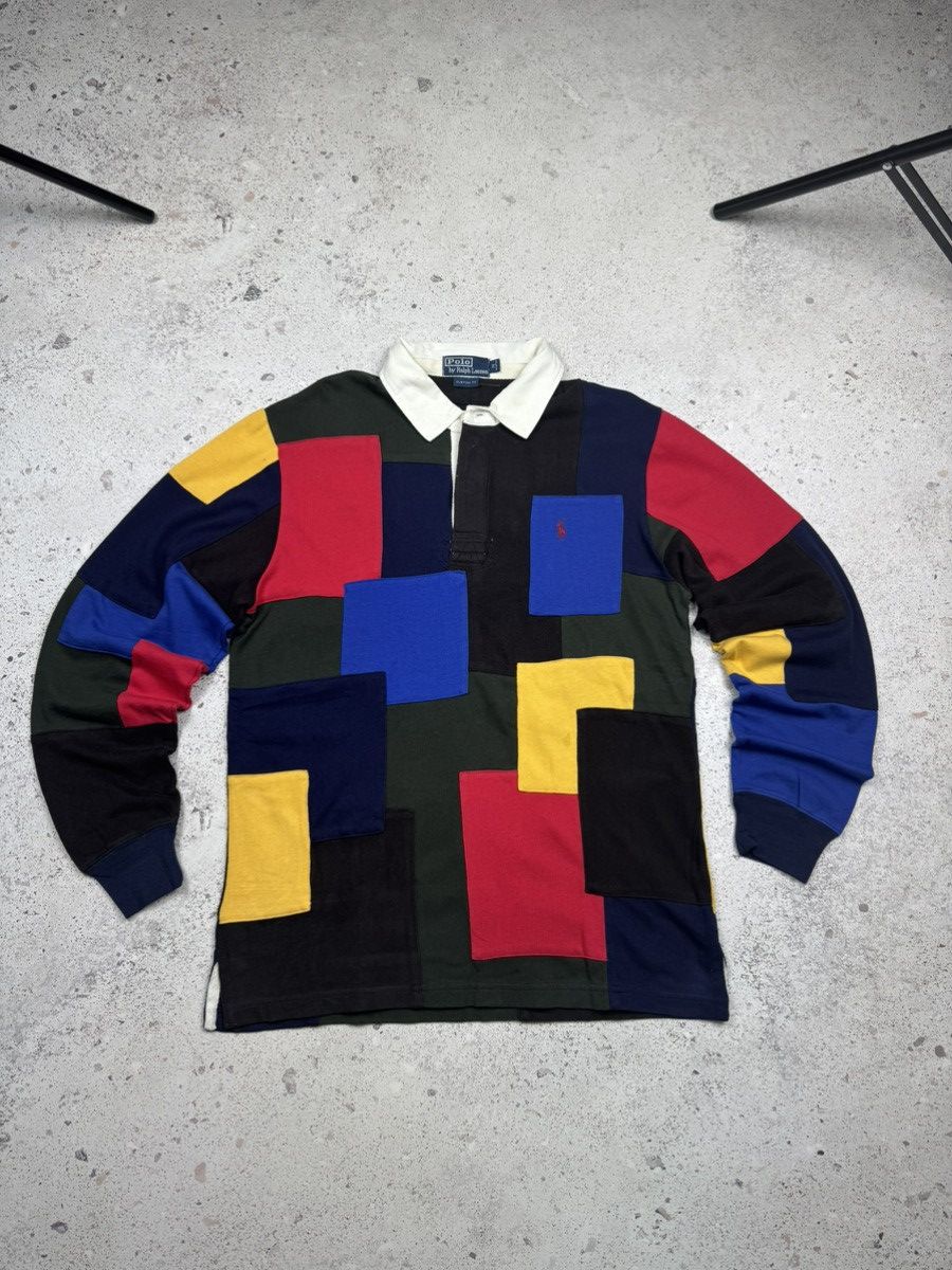 Polo Ralph Lauren × Vintage Vintage Polo Ralph Lauren Patchwork Rugby Rare Men’s M Size US M / EU 48-50 / 2 - 2 Thumbnail