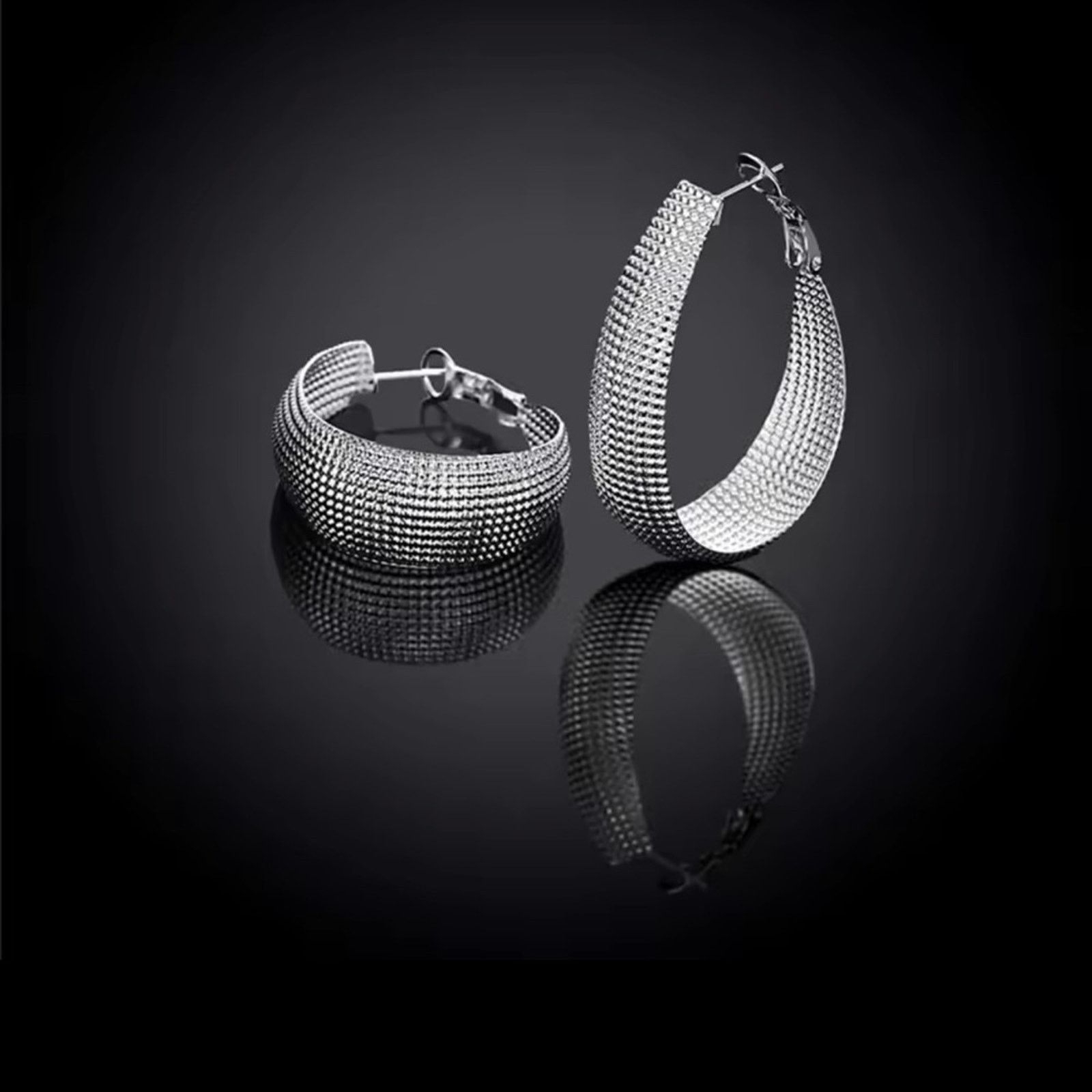 Other Silver plated Wide Hoop Earring Size ONE SIZE - 4 Thumbnail