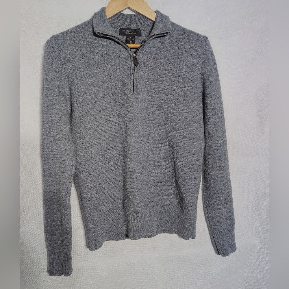 The Men's Store Bloomingdales The Men's Store Merino Wool Sz L Gray Zip-Up Size US L / EU 52-54 / 3 - 1 Thumbnail