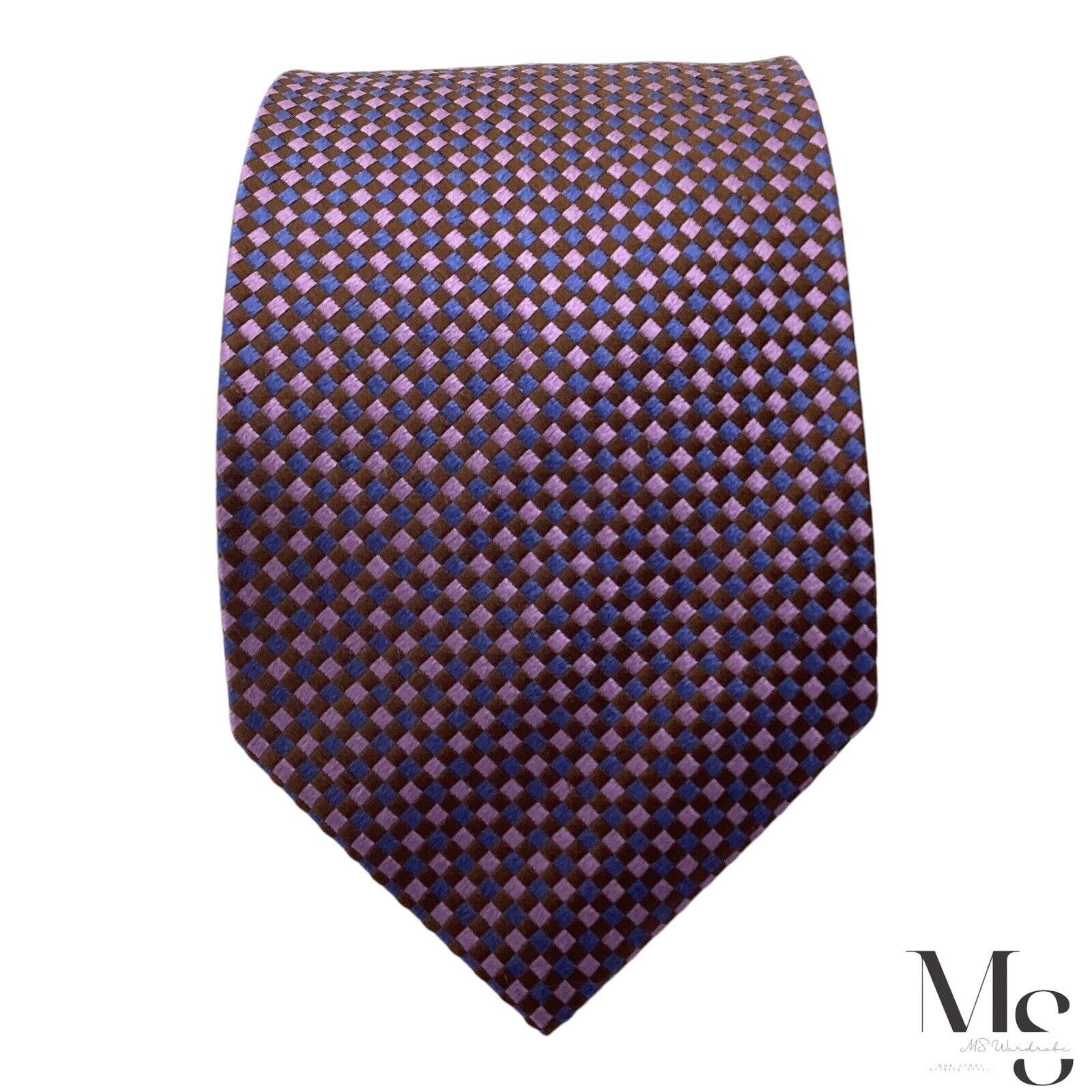 Charvet CHARVET PLACE VENDÔME Purple Geometric Silk Tie Made In Fran Size ONE SIZE - 3 Thumbnail
