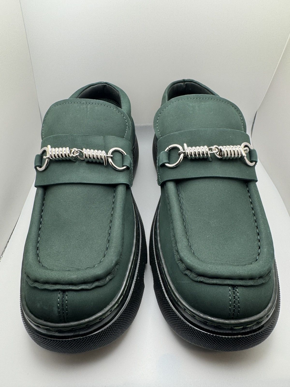 Burberry Burberry Creeper Clamp Loafers in green nubuck Size US 6.5 / IT 36.5 - 2 Thumbnail