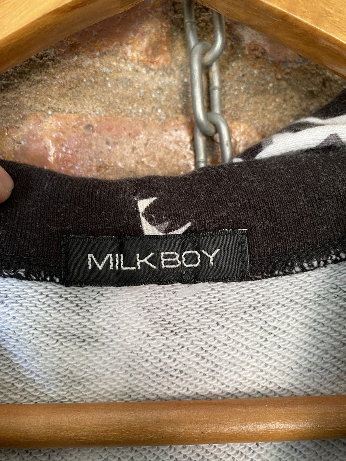 Japanese Brand 2000s MILK BOY Anarchy barbed wire safety pin punk varsity Size US M / EU 48-50 / 2 - 16 Thumbnail