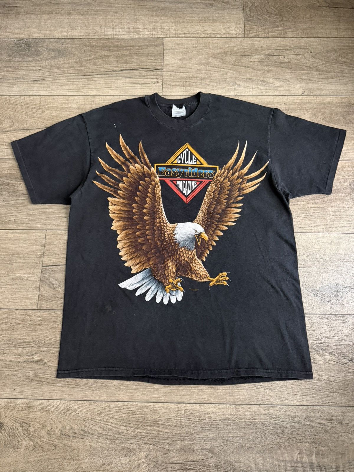 Vintage Vintage 1995 Easyriders Cycle T-Shirt Black Eagle XL Size US XL / EU 56 / 4 - 1 Thumbnail