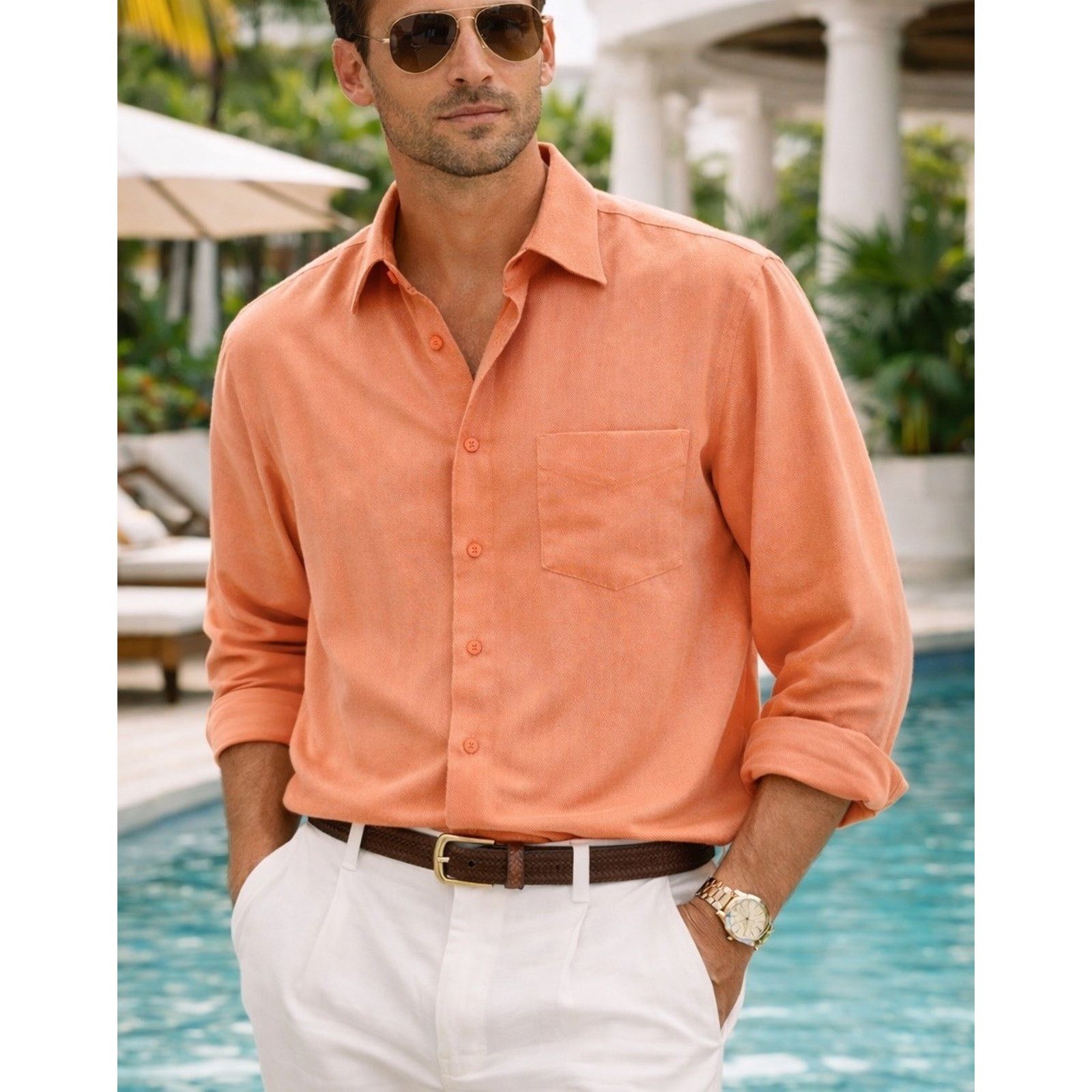 Burma Bibas Vintage Burma Bibas Shirt XL Lyocell Button Down Luxury Size US XL / EU 56 / 4 - 1 Thumbnail