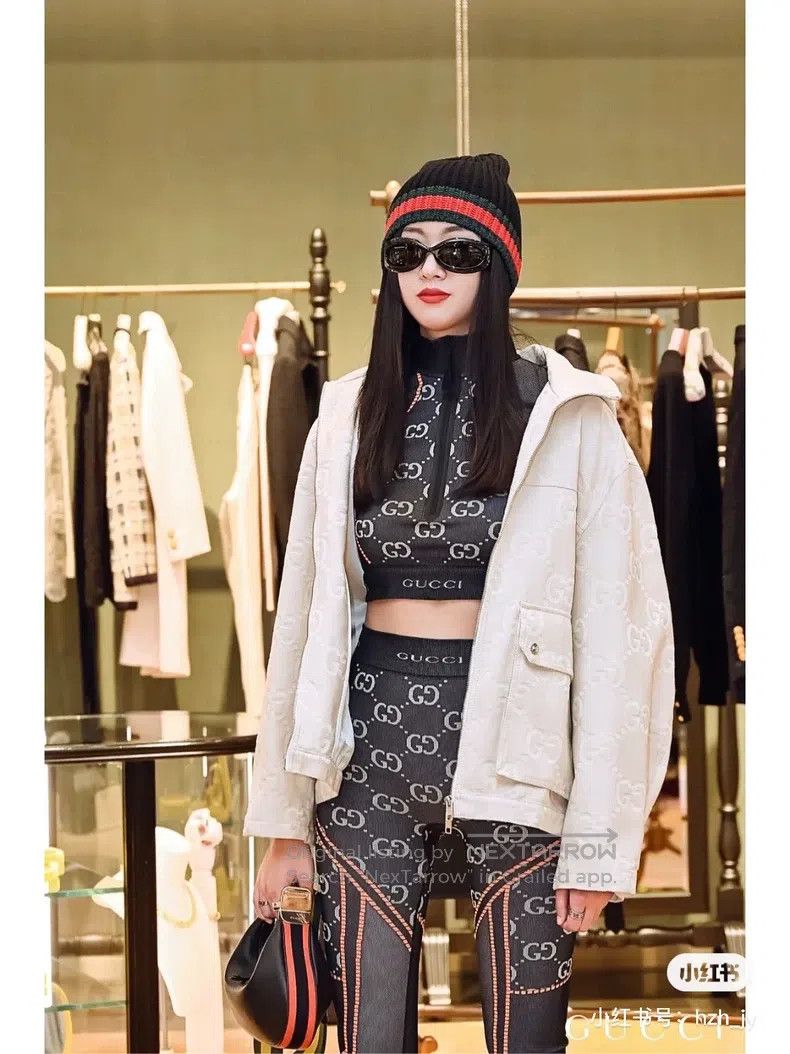 Gucci Gucci Beige dark pattern logo full pair of G jacket Size S / US 4 / IT 40 - 9 Thumbnail