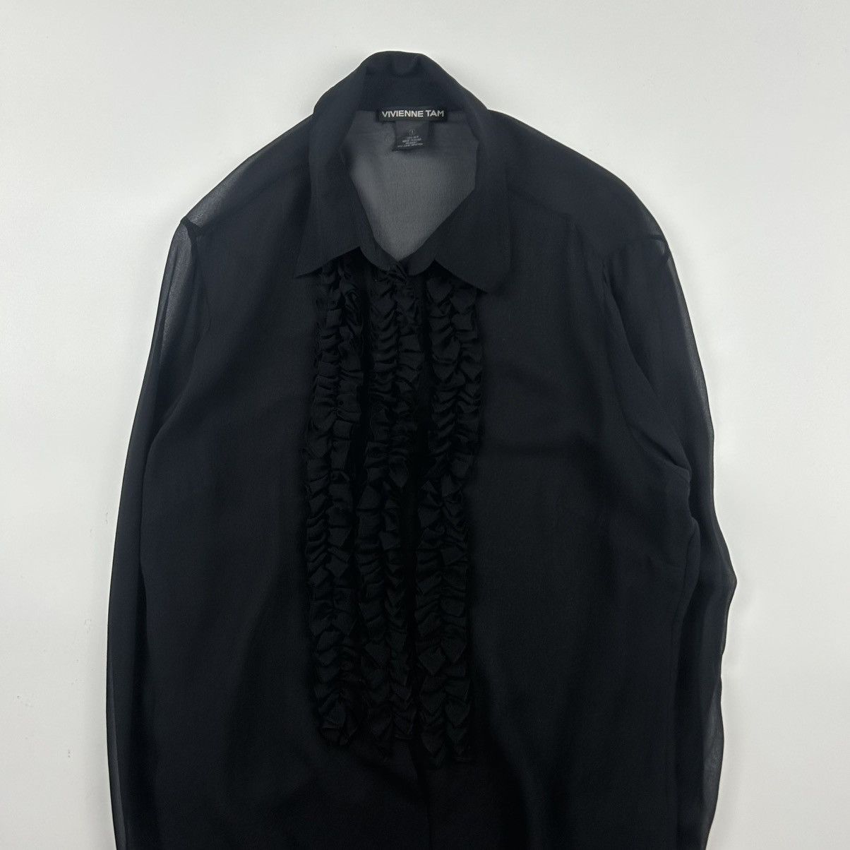 Vivienne Tam Vivienne Tam Silk Ruffle Shirt Size M / US 6-8 / IT 42-44 - 2 Thumbnail