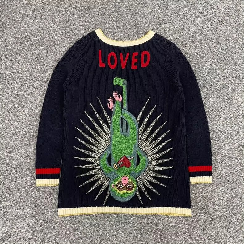 Gucci Gucci Gold thread pearl rhinestone heavy industry knitted c Size S / US 4 / IT 40 - 2 Thumbnail