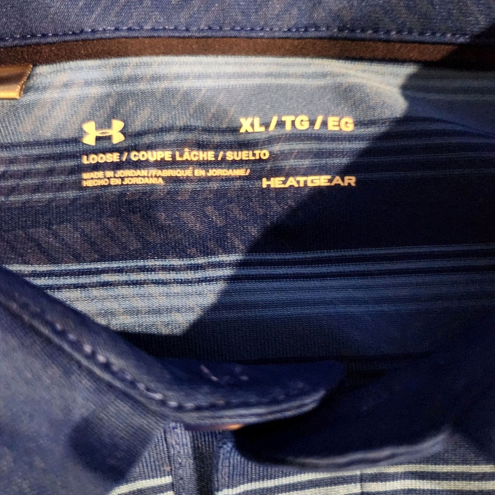 Under Armour Under Armour Polo Shirt Blue Stripe Golf Polo Short Sleeve XL Loose HeatGear Stretch Mens Size US XL / EU 56 / 4 - 5 Thumbnail