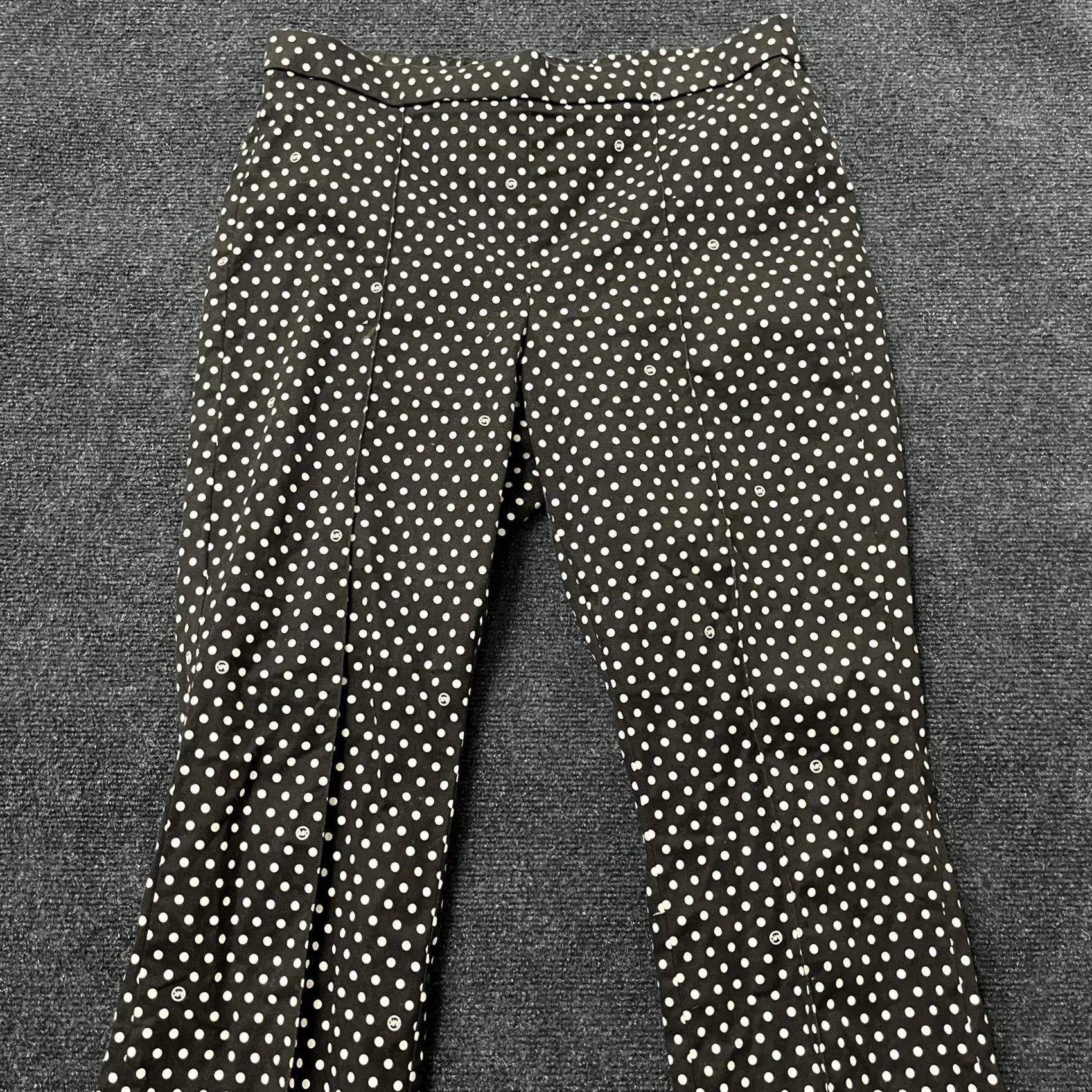 Michael Kors VINTAGE? No. Michael Kors Pants Womens 14 Black Cropped Straight Leg Ankle Polka Dot Size 36" / US 14 / IT 50 - 2 Thumbnail